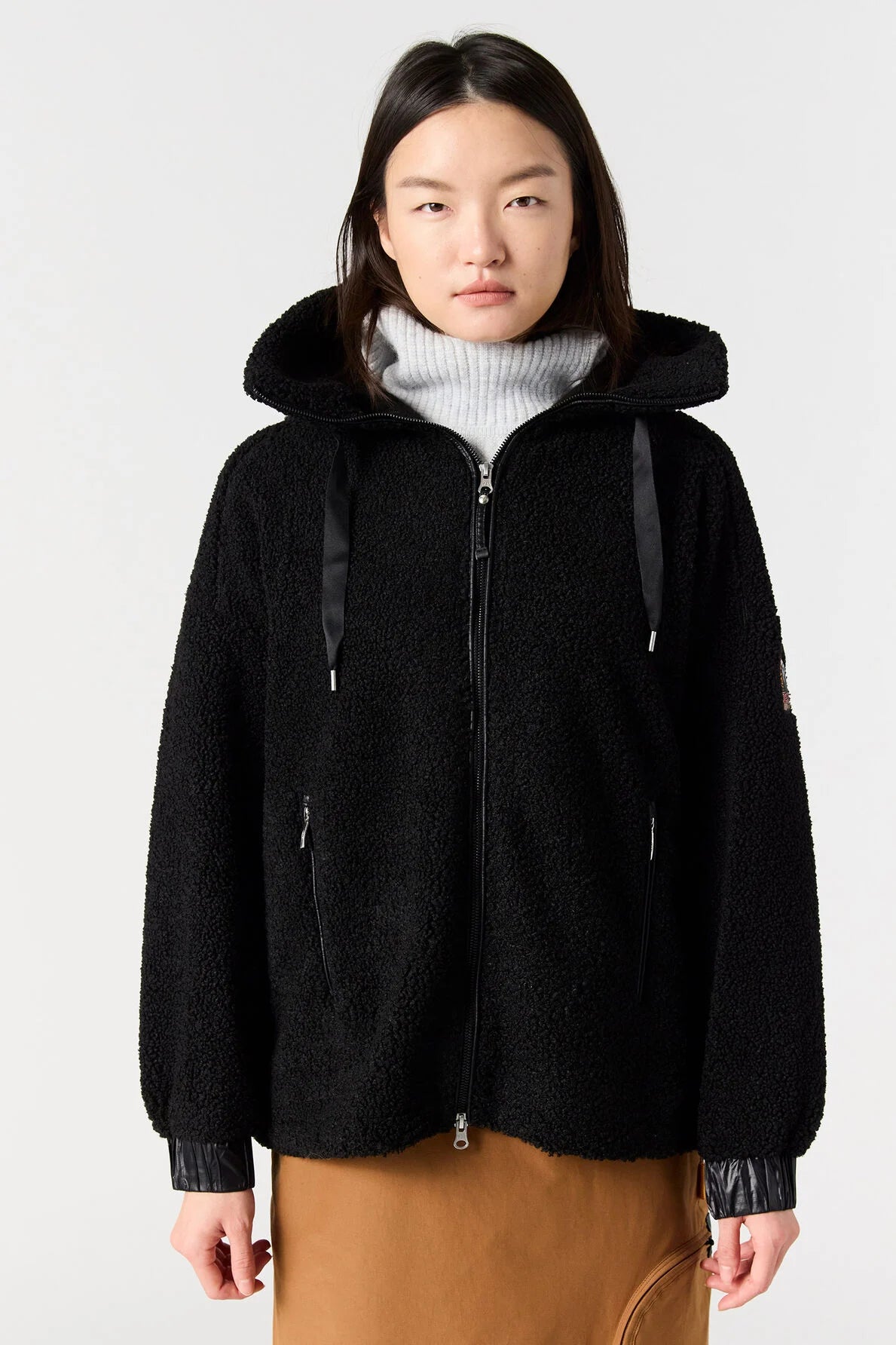 Noelle Full Zip Fleece Sweat Black