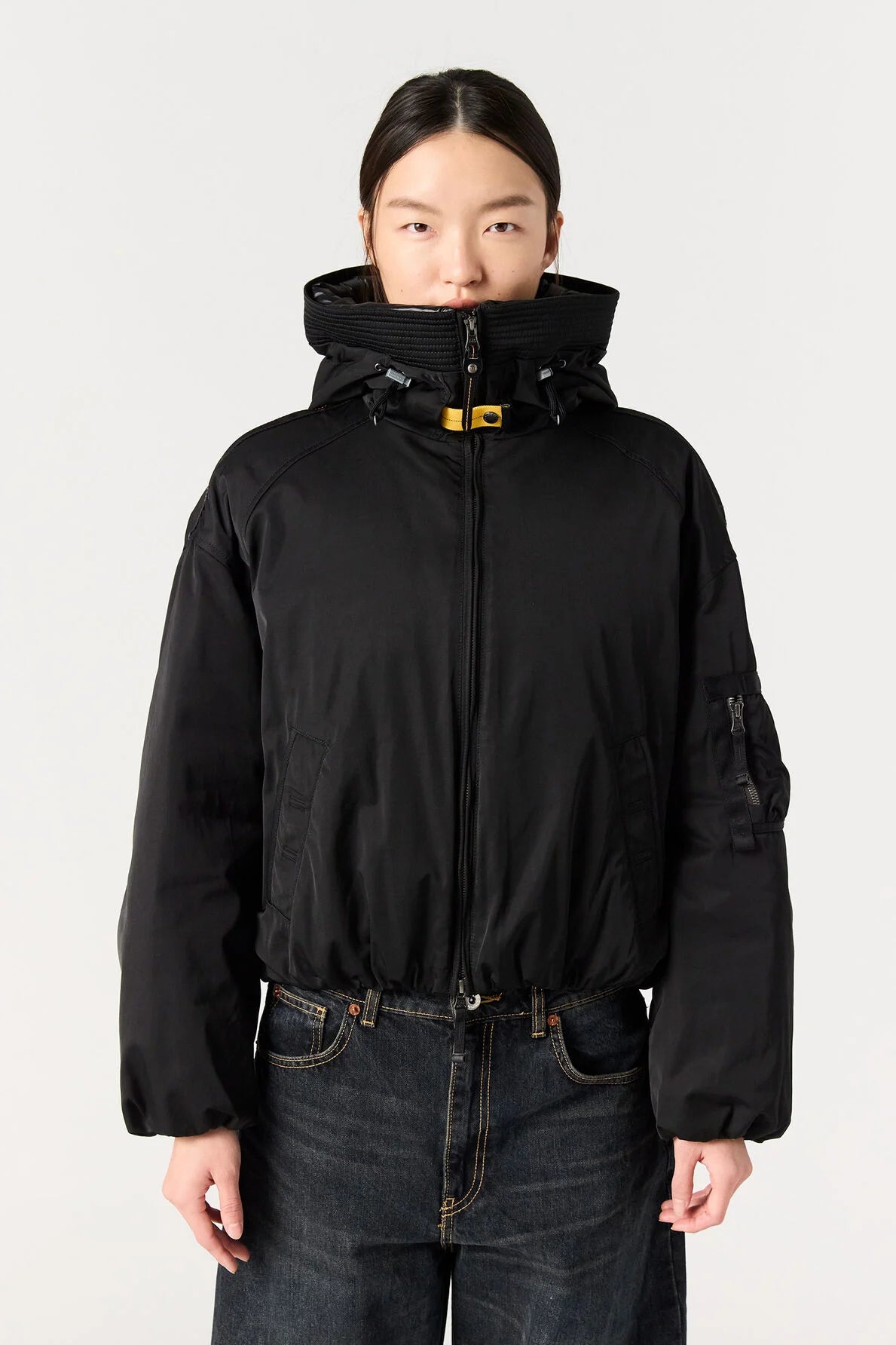 Naadz Hooded Down Bomber Jacket Black