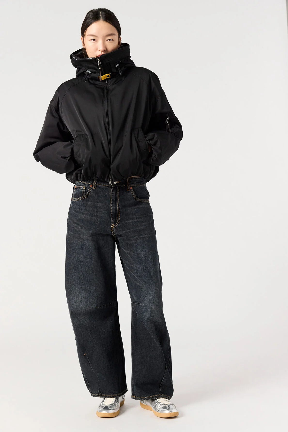 Naadz Hooded Down Bomber Jacket Black