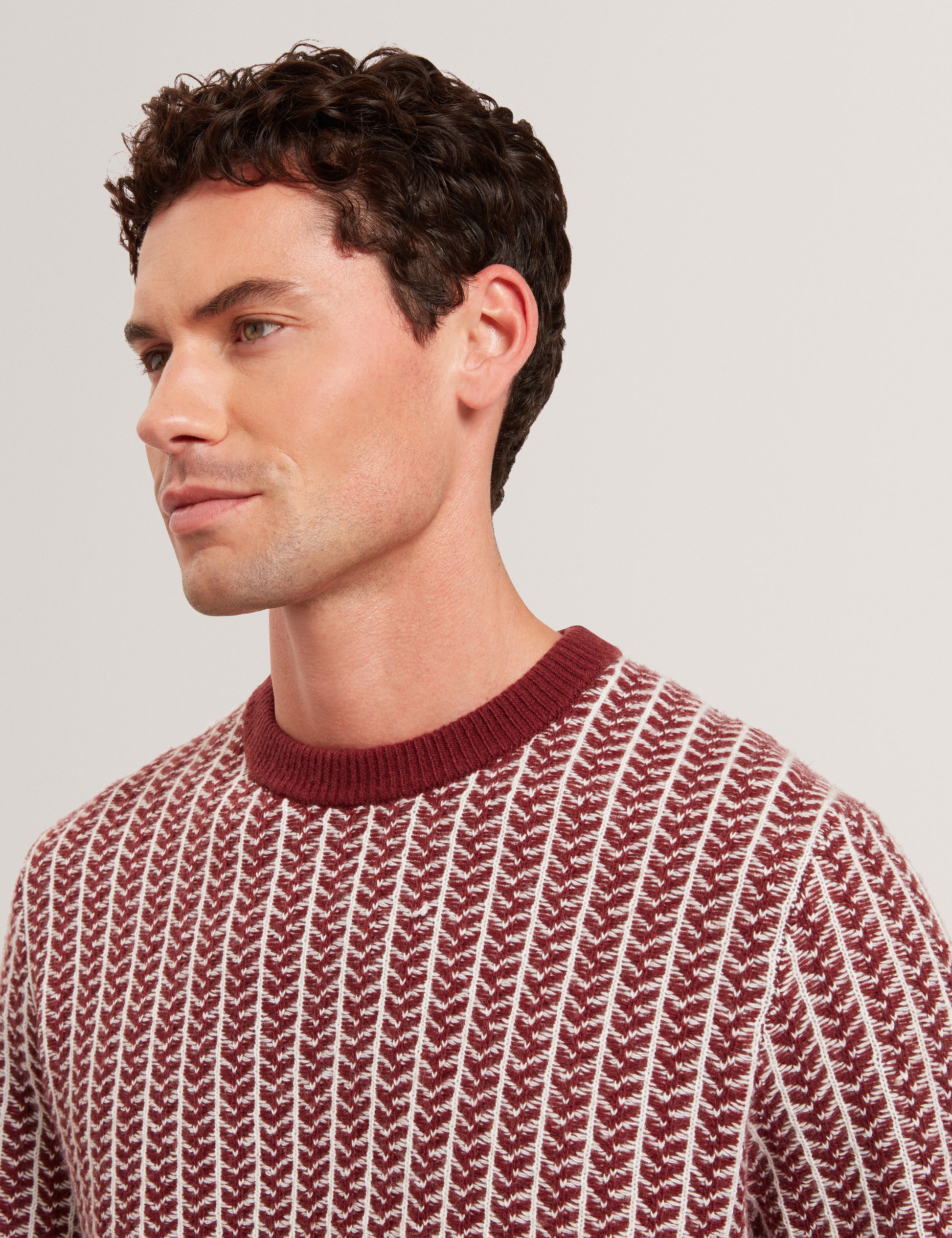 Frankez Textured Crew Neck