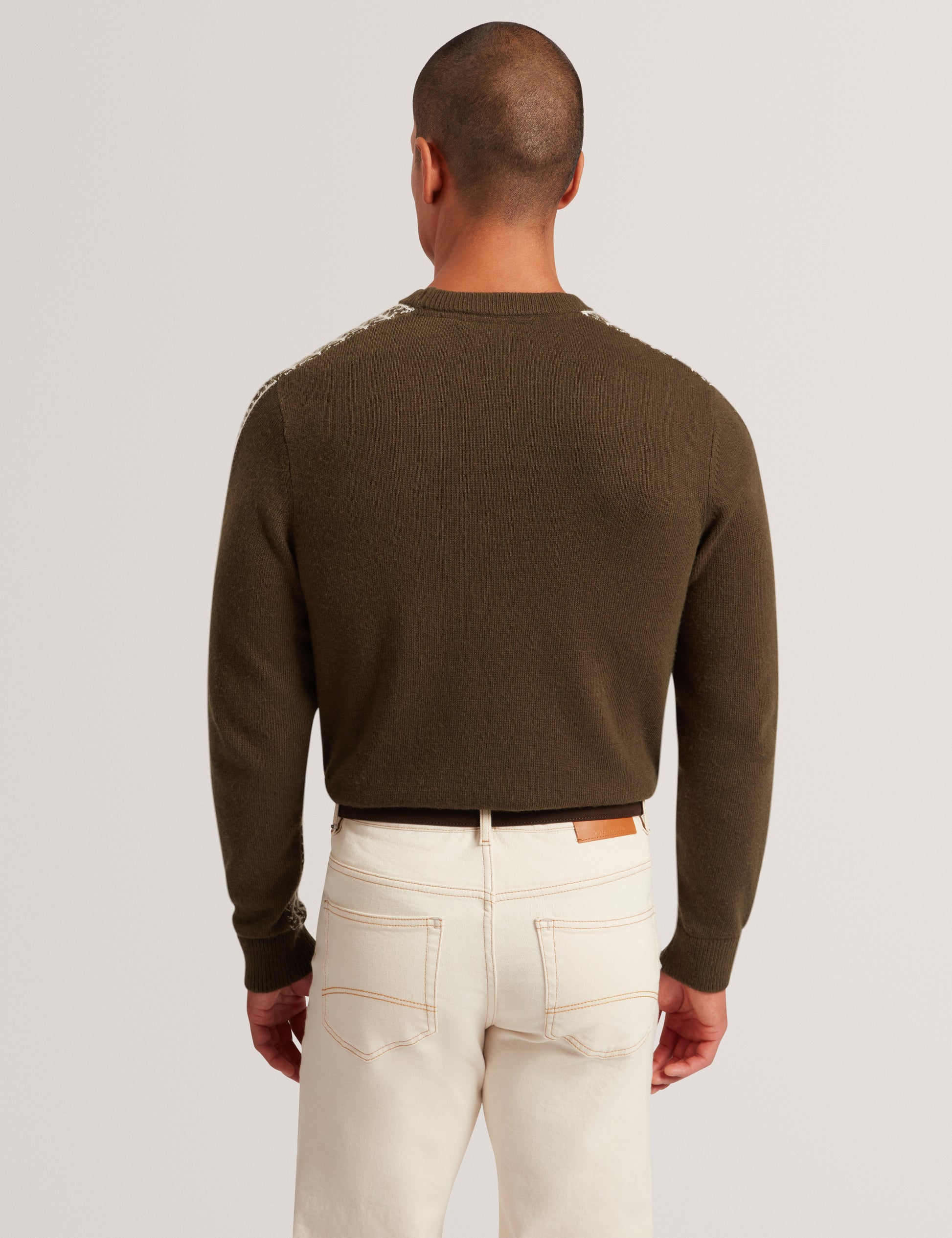 Frankez Textured Crew Neck