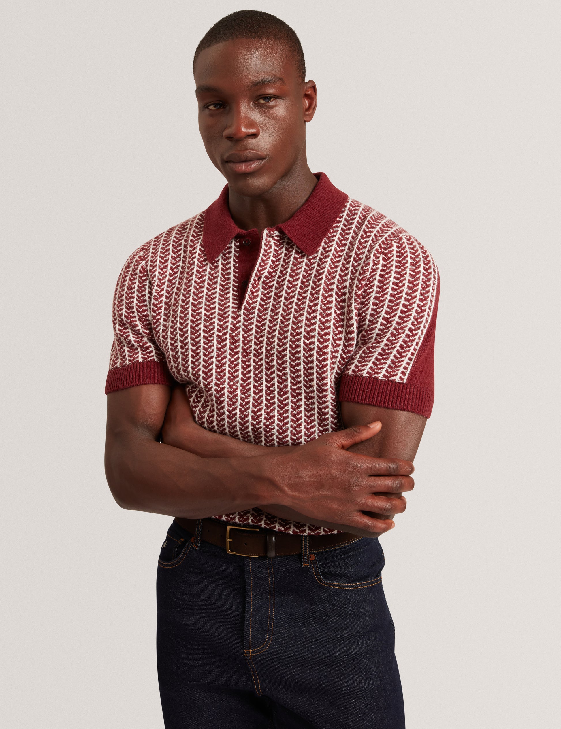 Kolomer Textured Knit Polo Shirt