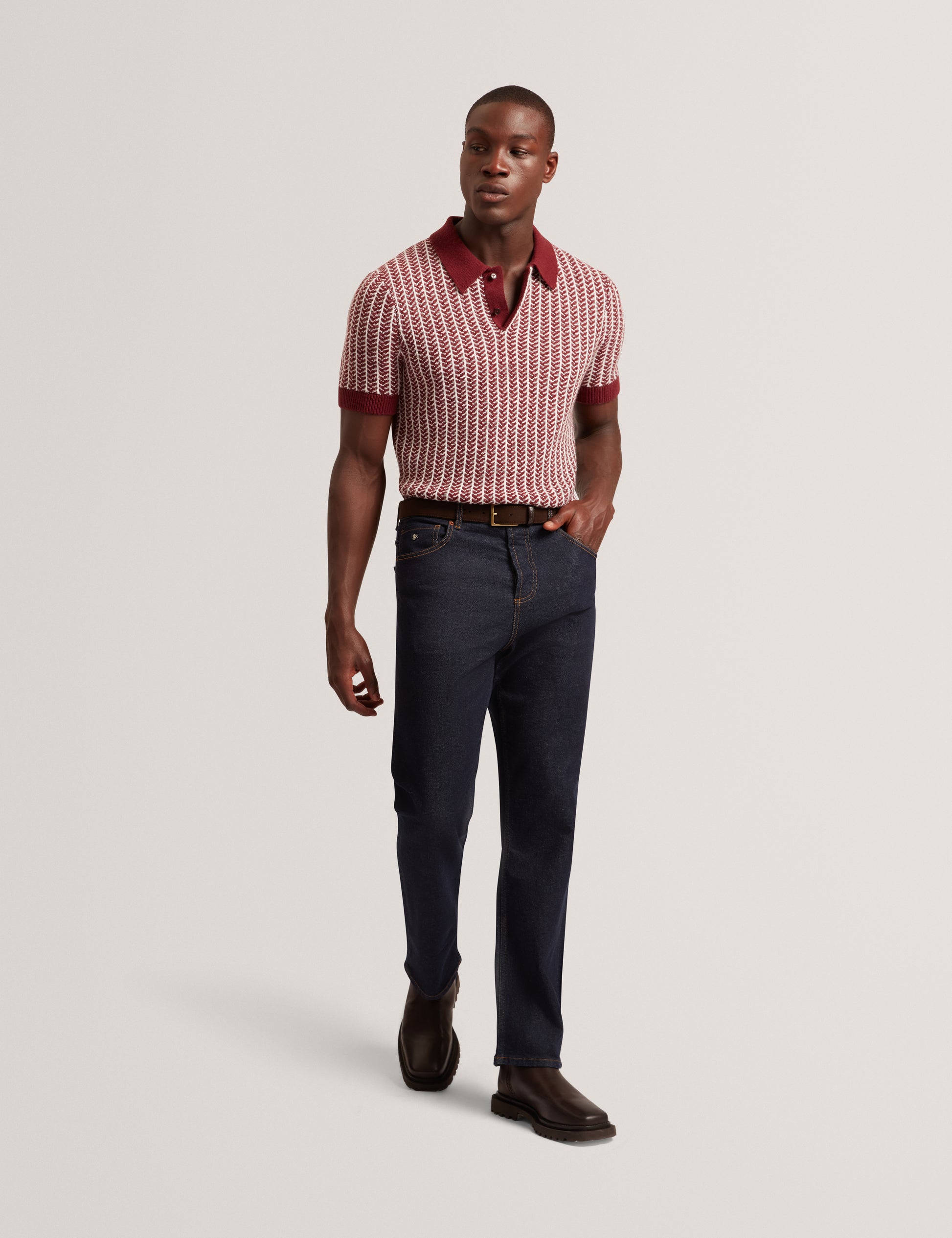 Kolomer Textured Knit Polo Shirt