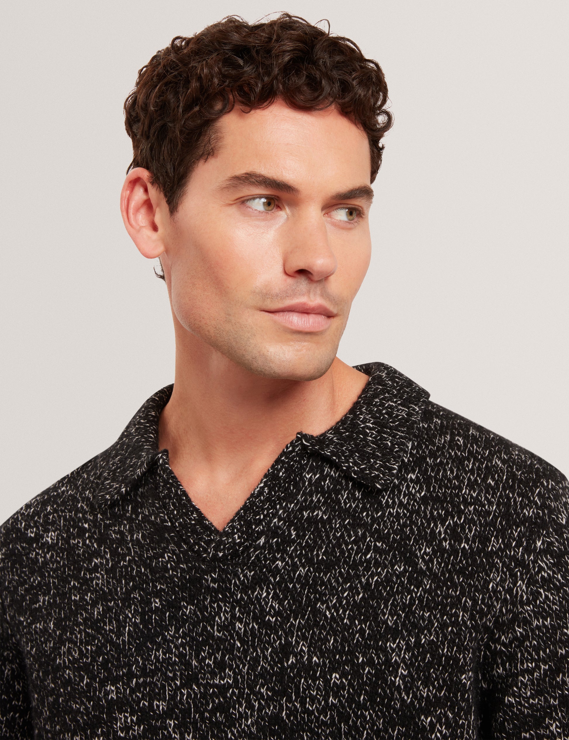 Berreto Relaxed Open Neck Twisted Polo