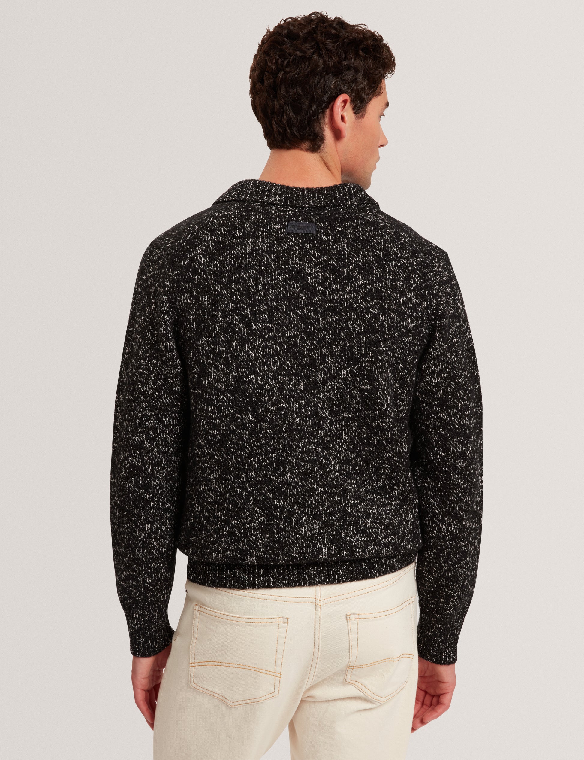 Berreto Relaxed Open Neck Twisted Polo