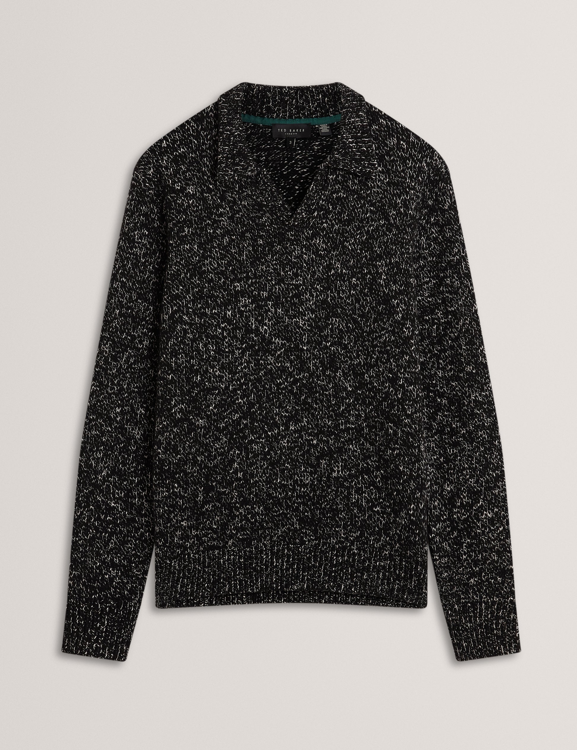 Berreto Relaxed Open Neck Twisted Polo