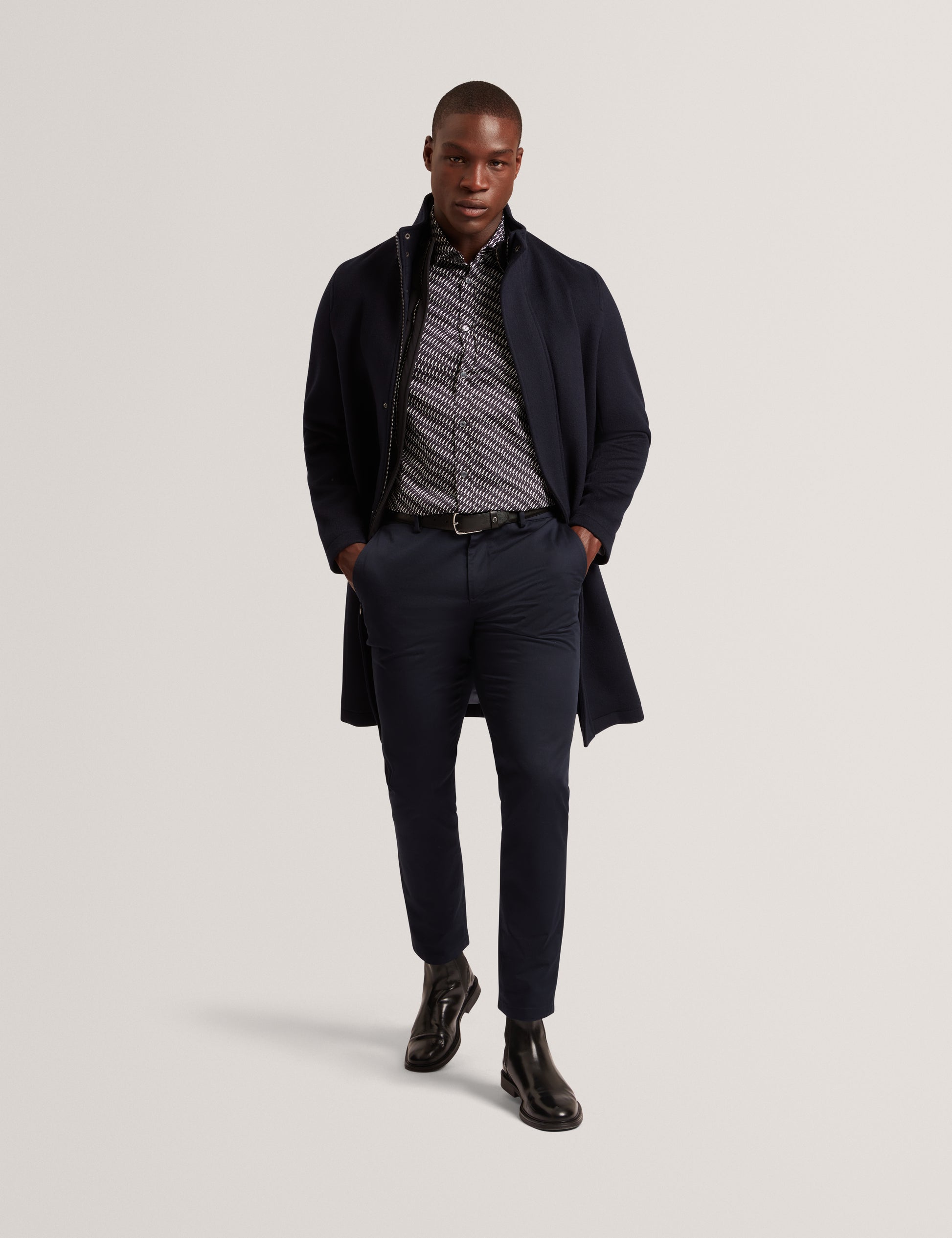 Morleey Wool Blend Funnel Neck Coat