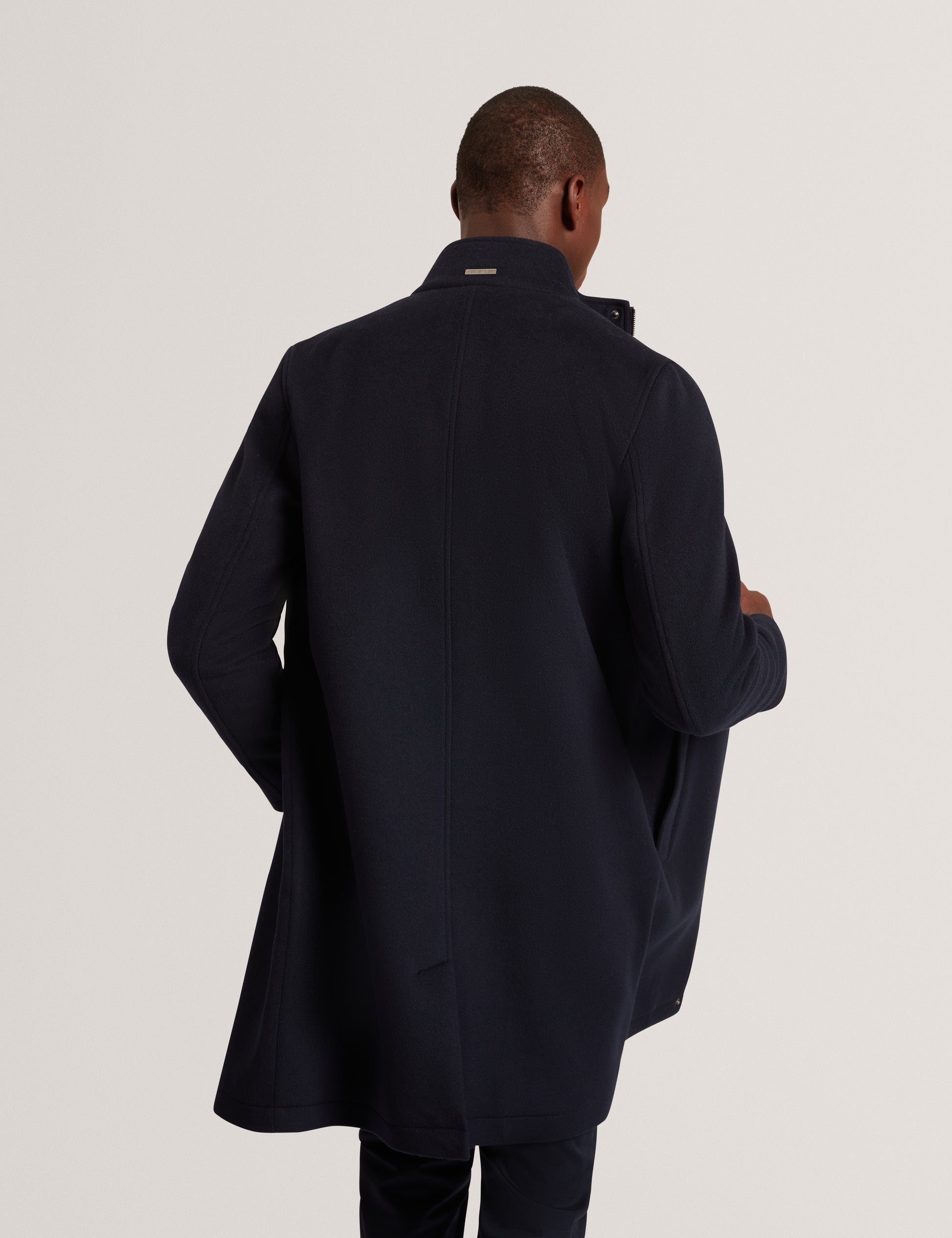 Morleey Wool Blend Funnel Neck Coat