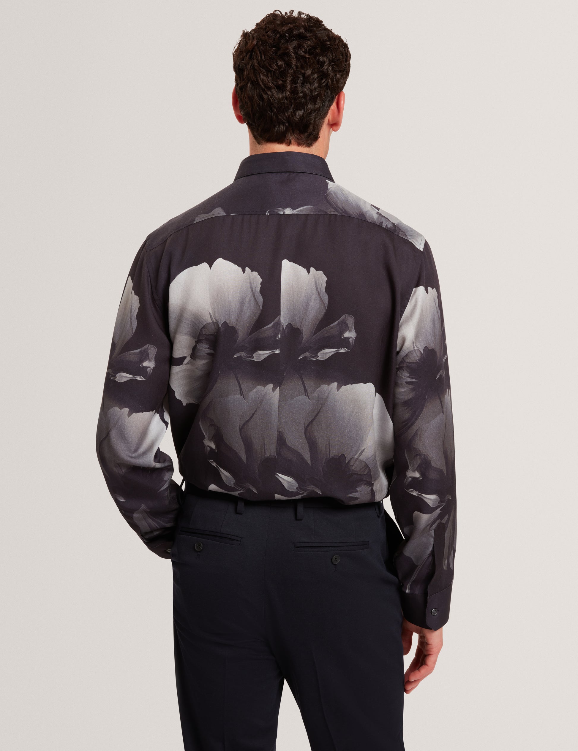 Amund Long Sleeve Floral Placement Shirt