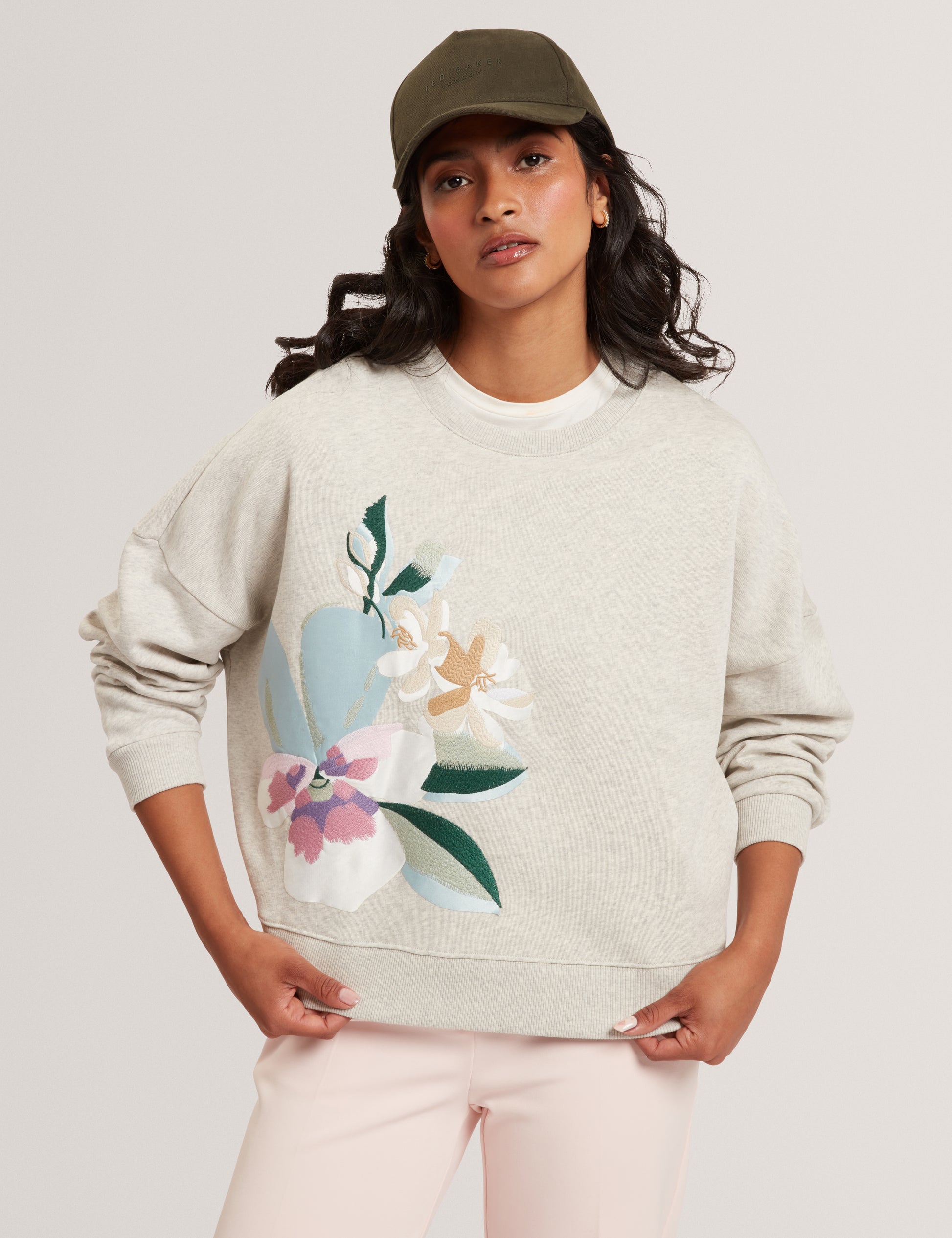 Brookla Printed Embroidered Sweatshirt