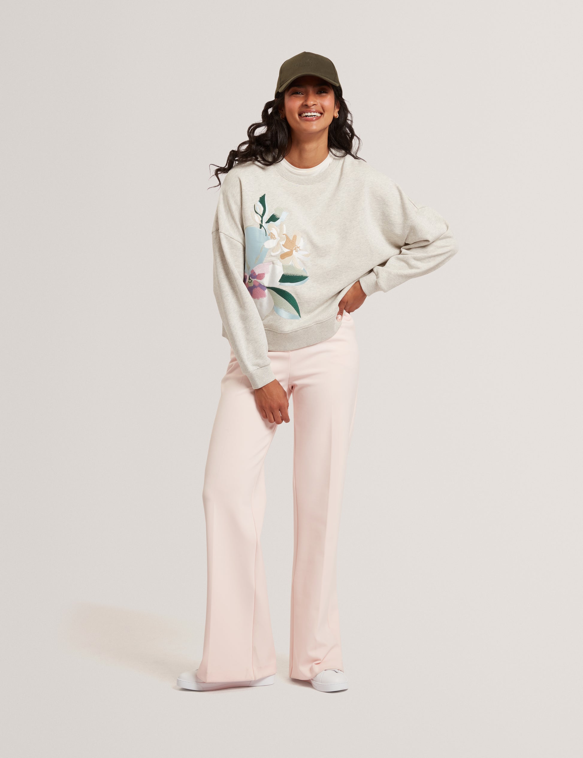 Brookla Printed Embroidered Sweatshirt