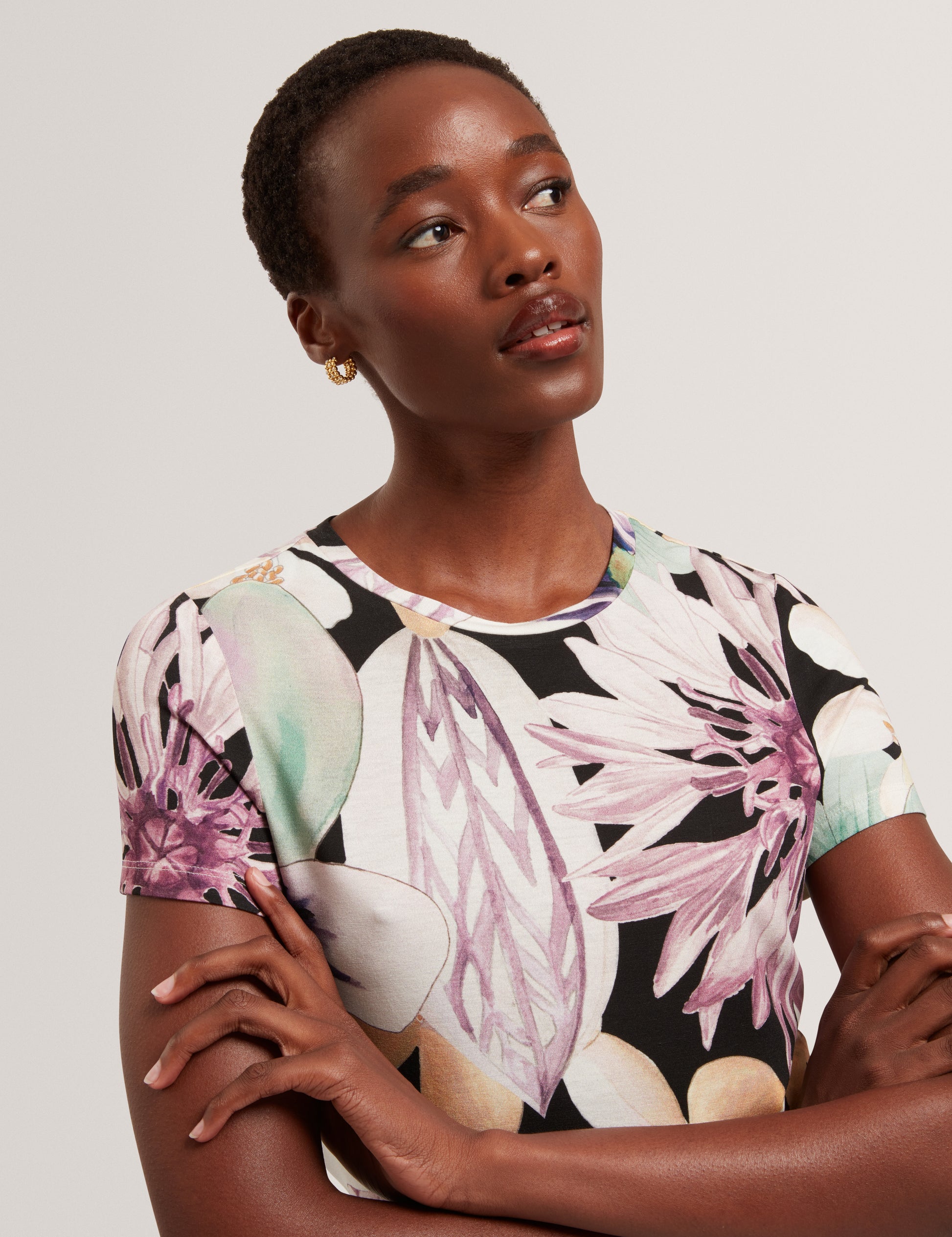 Saalma Printed Fitted Tee