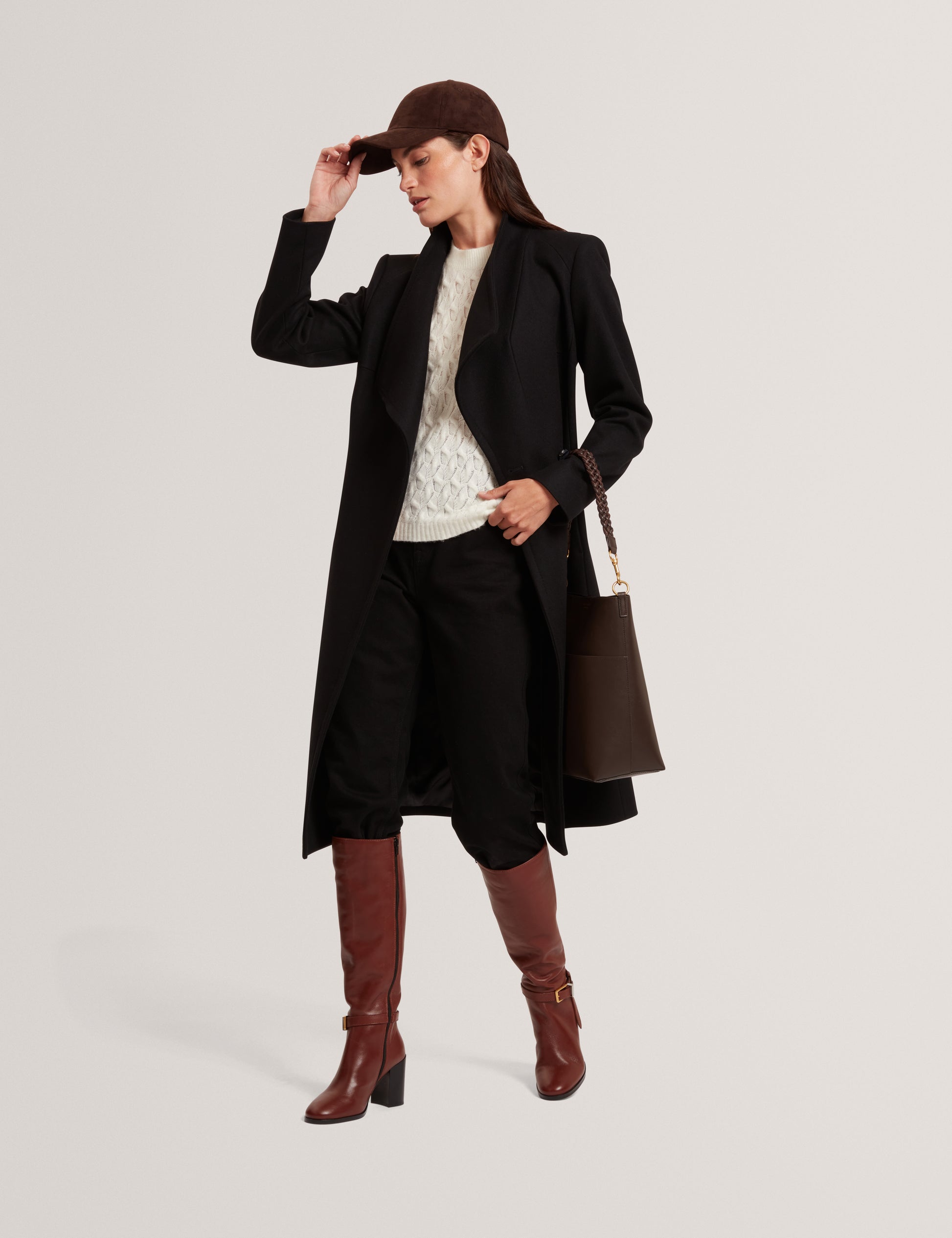 Rose Mid Length Belted Wool Wrap Coat