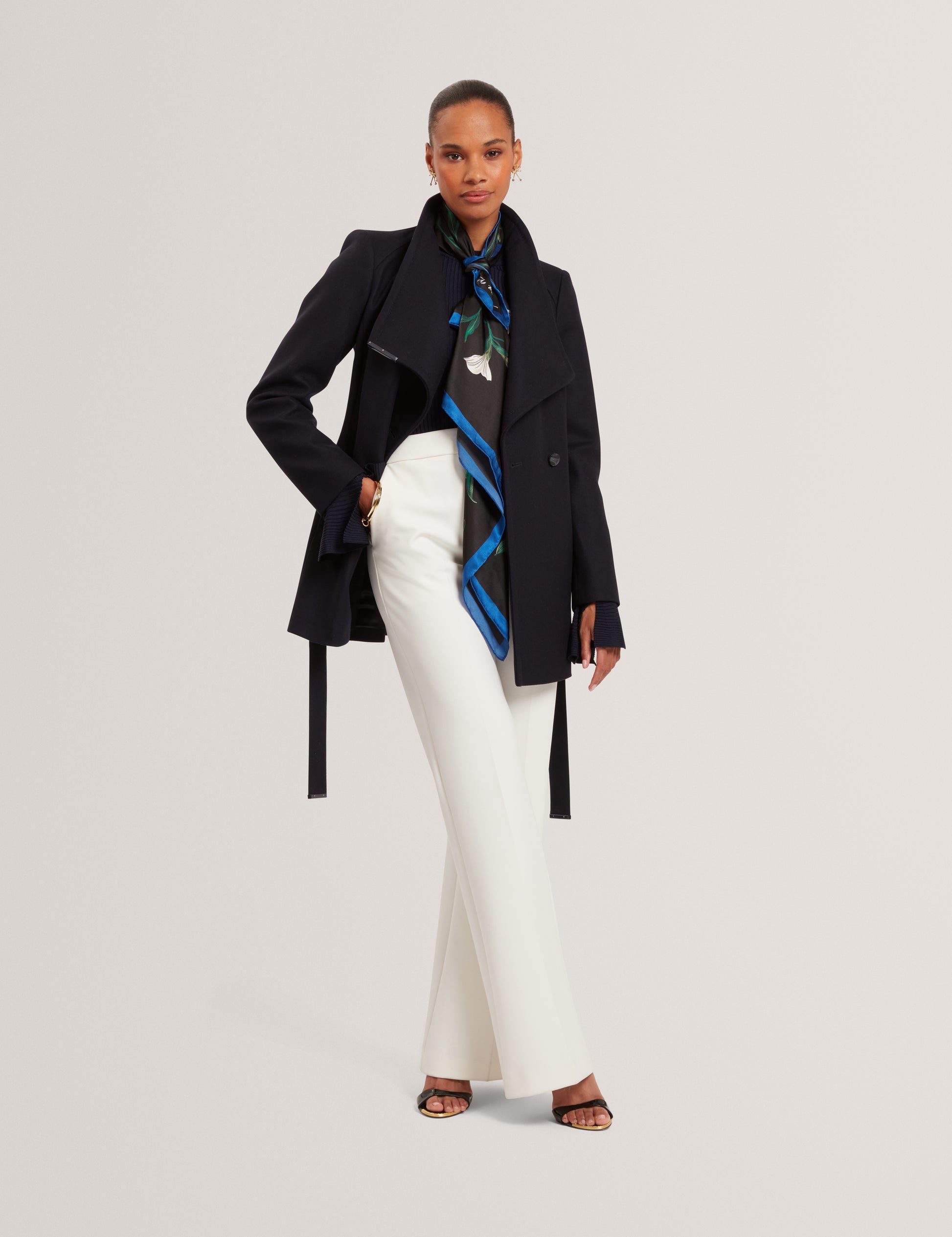 Rosess Short Belted Wool Wrap Coat