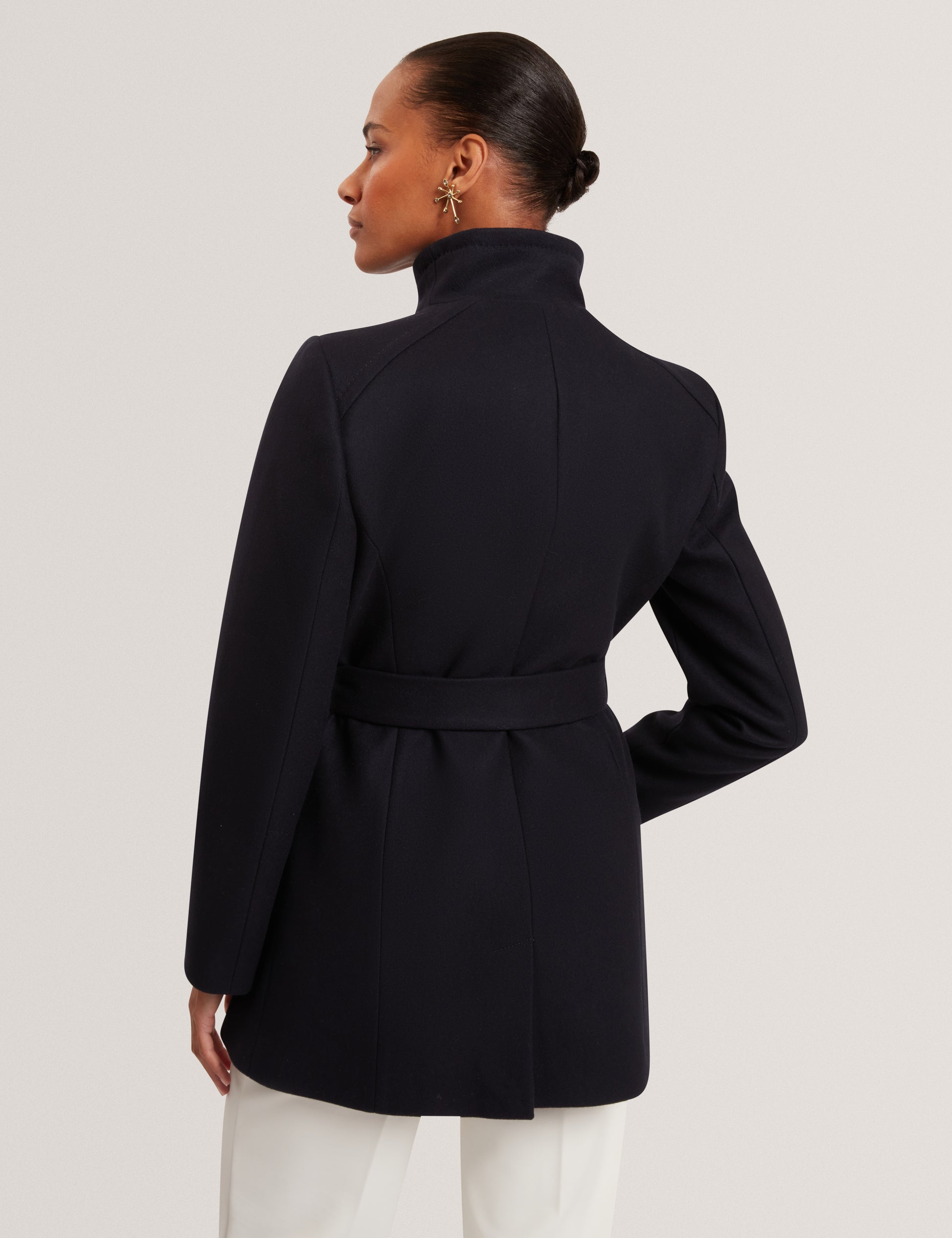 Rosess Short Belted Wool Wrap Coat