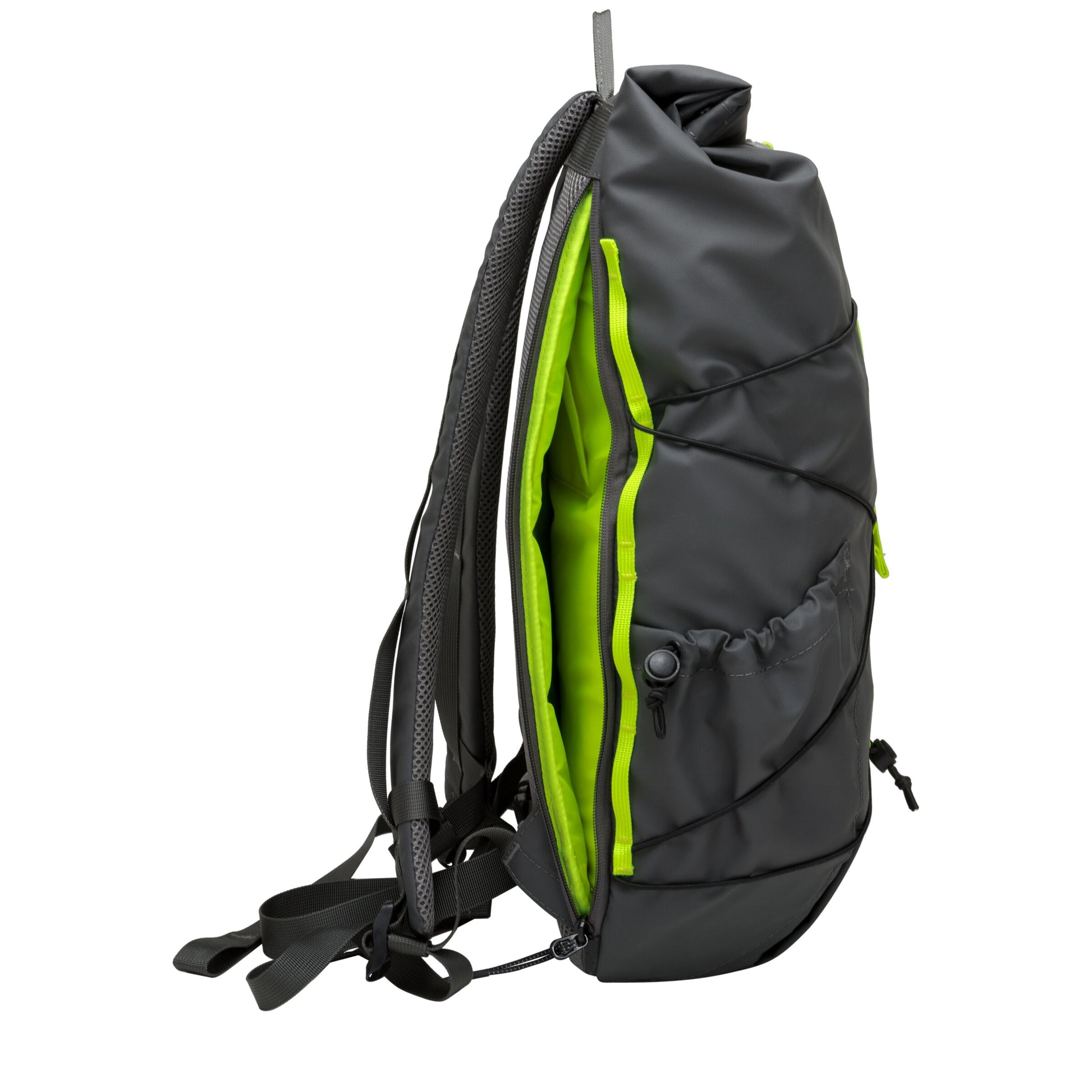 Dayle Roll Top Backpack Grey Neon