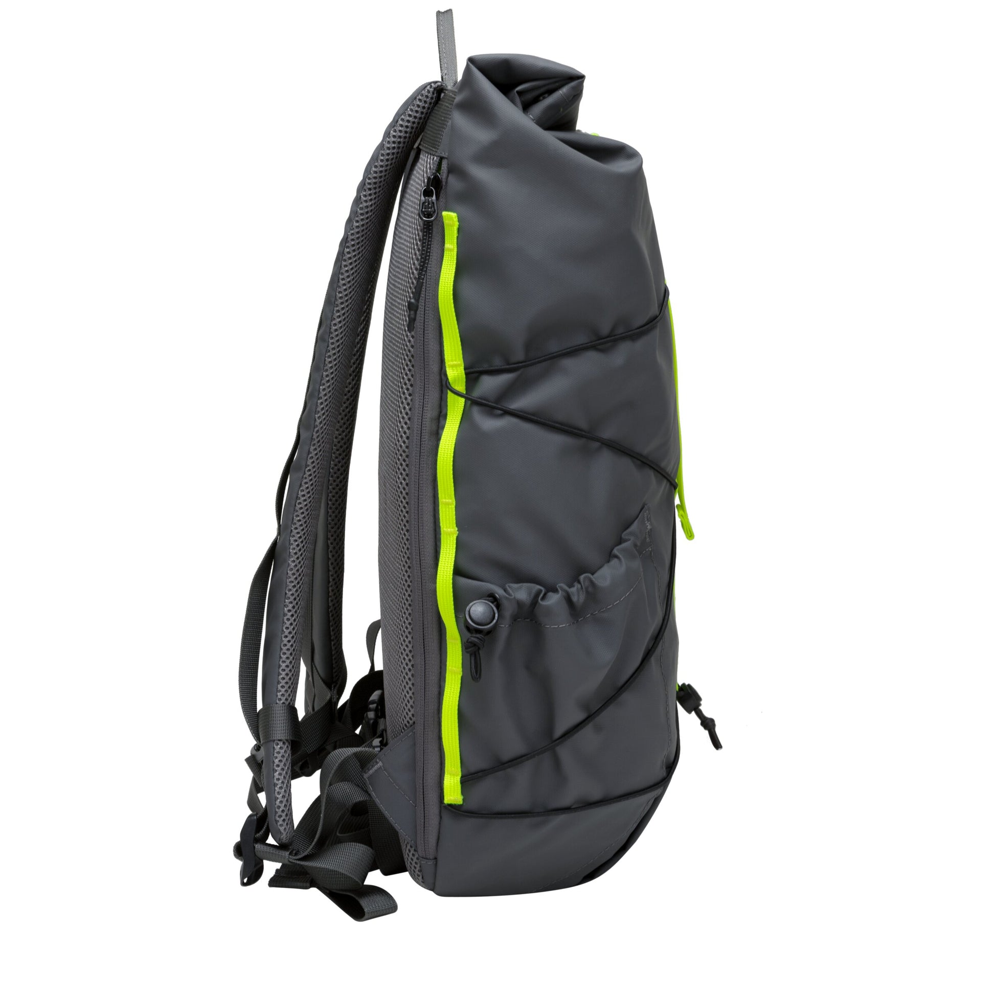 Dayle Roll Top Backpack Grey Neon