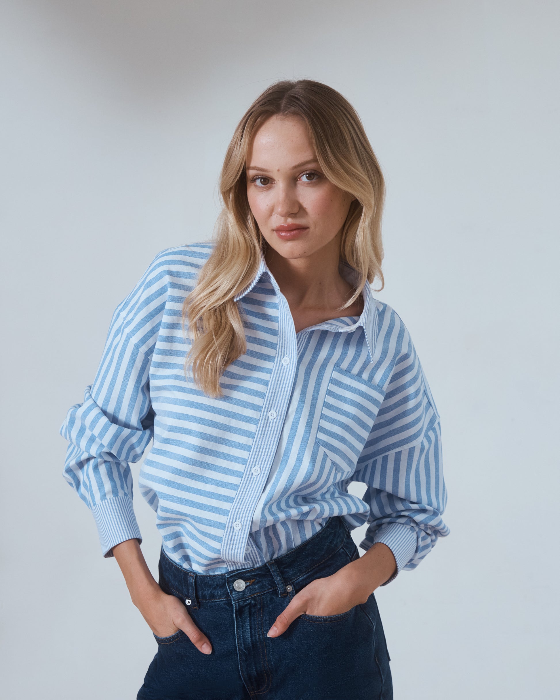 Bailey Mixed Stripe Shirt Blue / White