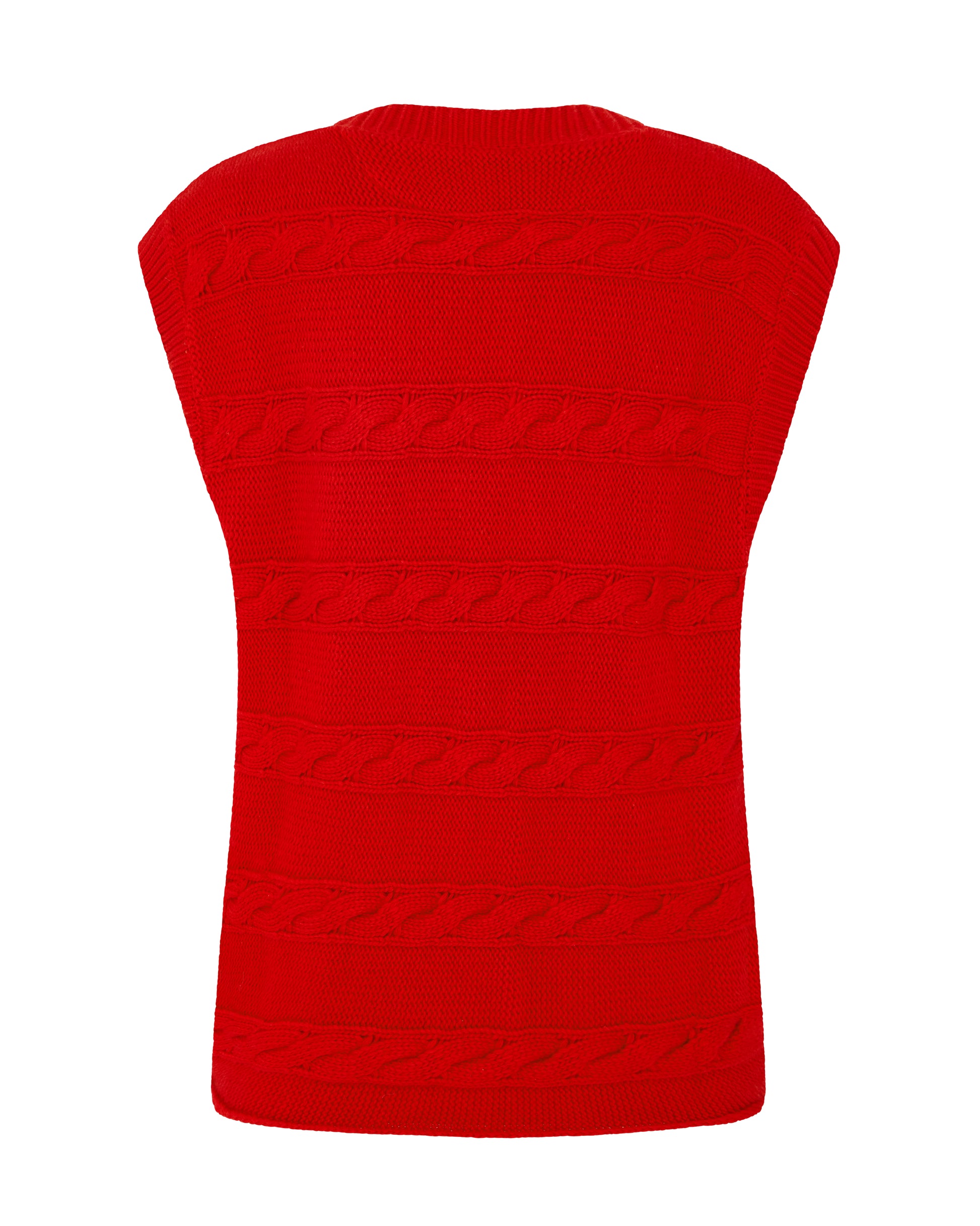 Pace Button Front Vest Cherry Red