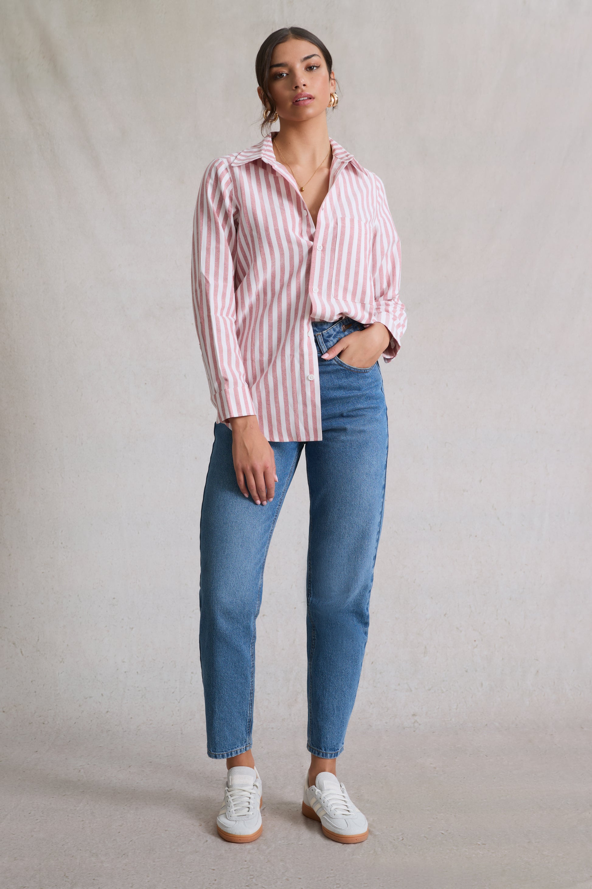 Yapp Stripe Shirt Cherry Red / White