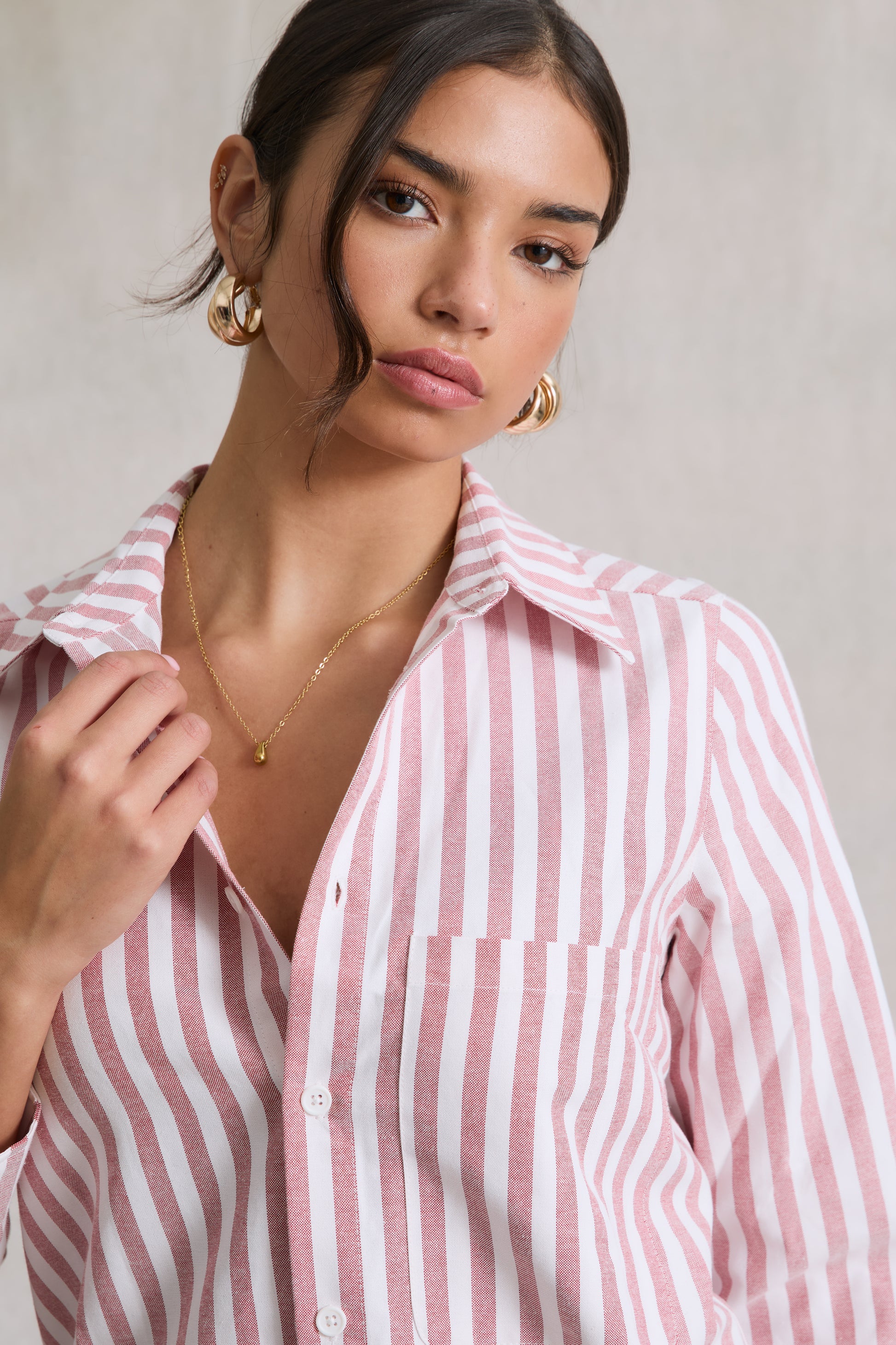 Yapp Stripe Shirt Cherry Red / White