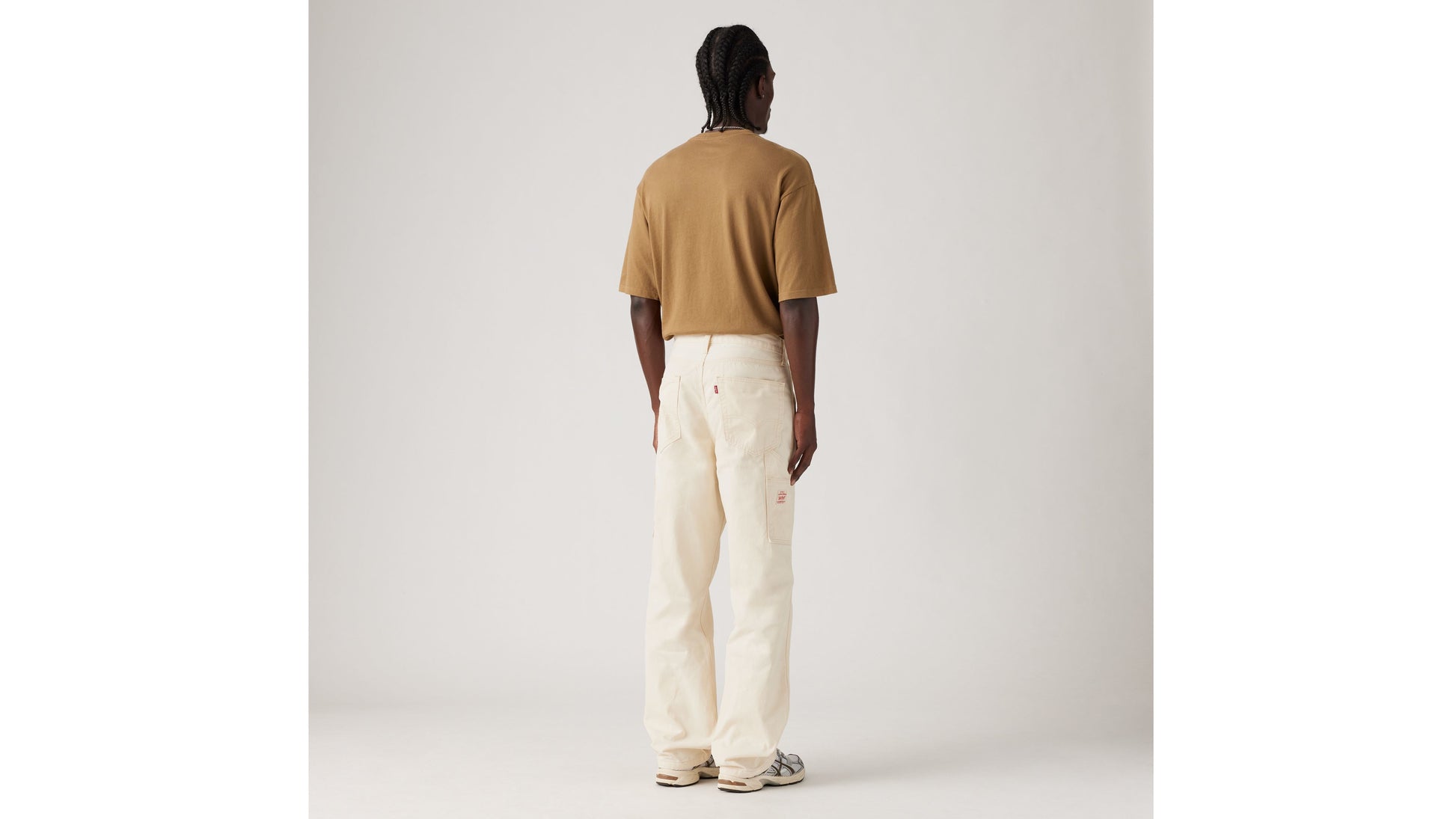 568 Loose Straight Carpenter Trousers Undyed Ecru