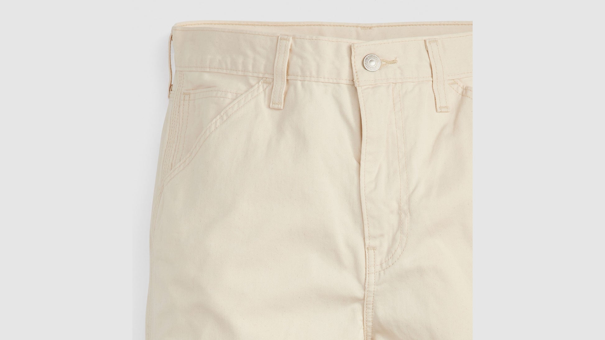 568 Loose Straight Carpenter Trousers Undyed Ecru