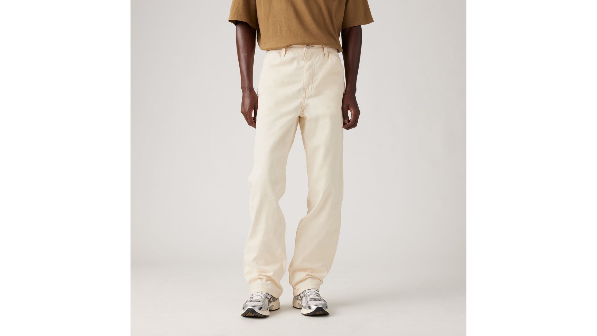 568 Loose Straight Carpenter Trousers Undyed Ecru