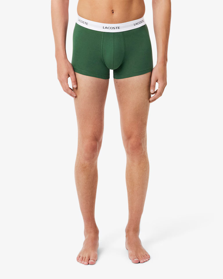 3-Pack Stretch Cotton Trunks Black/Green/Navy Blue