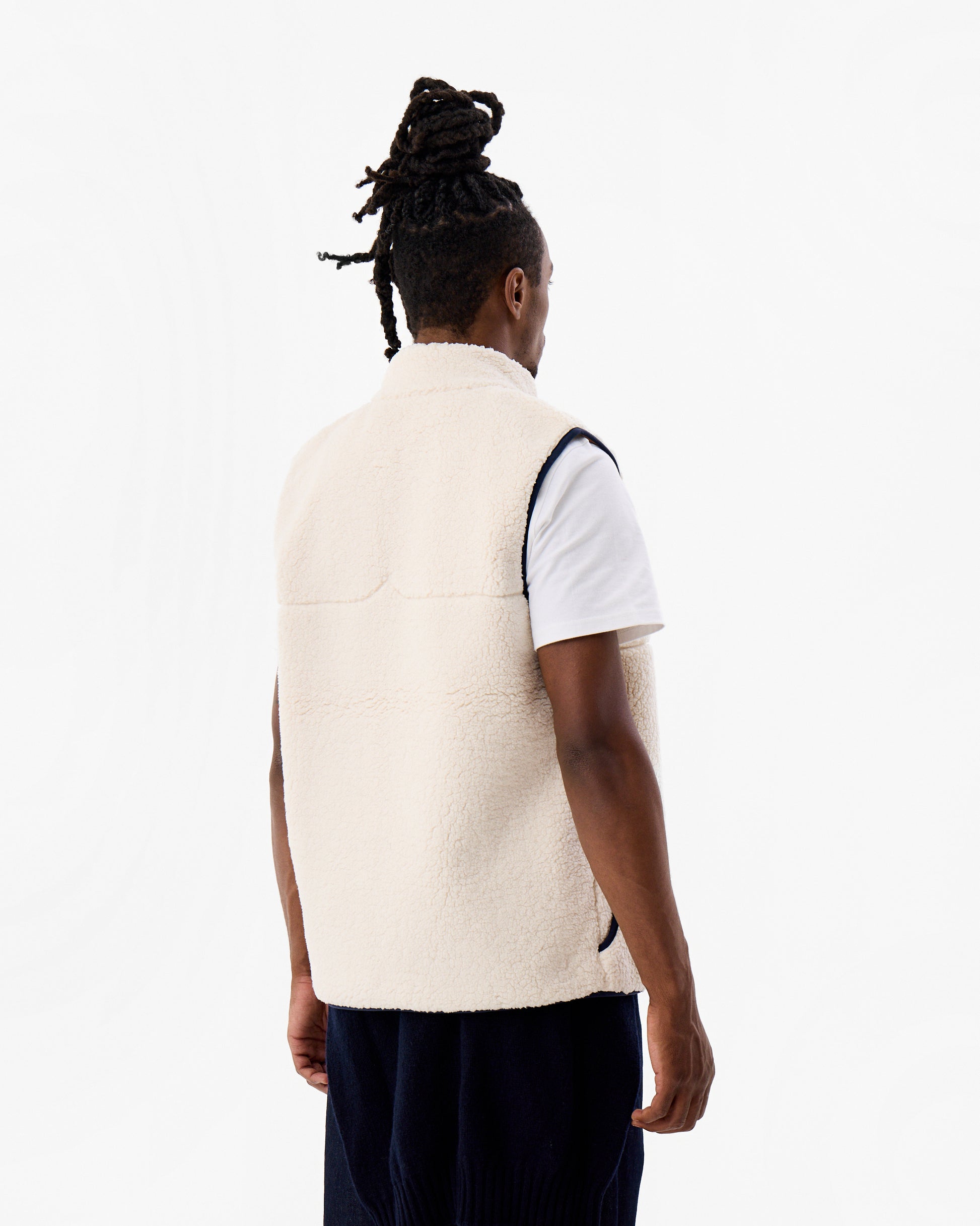 Drill Fleece Gilet Antique White