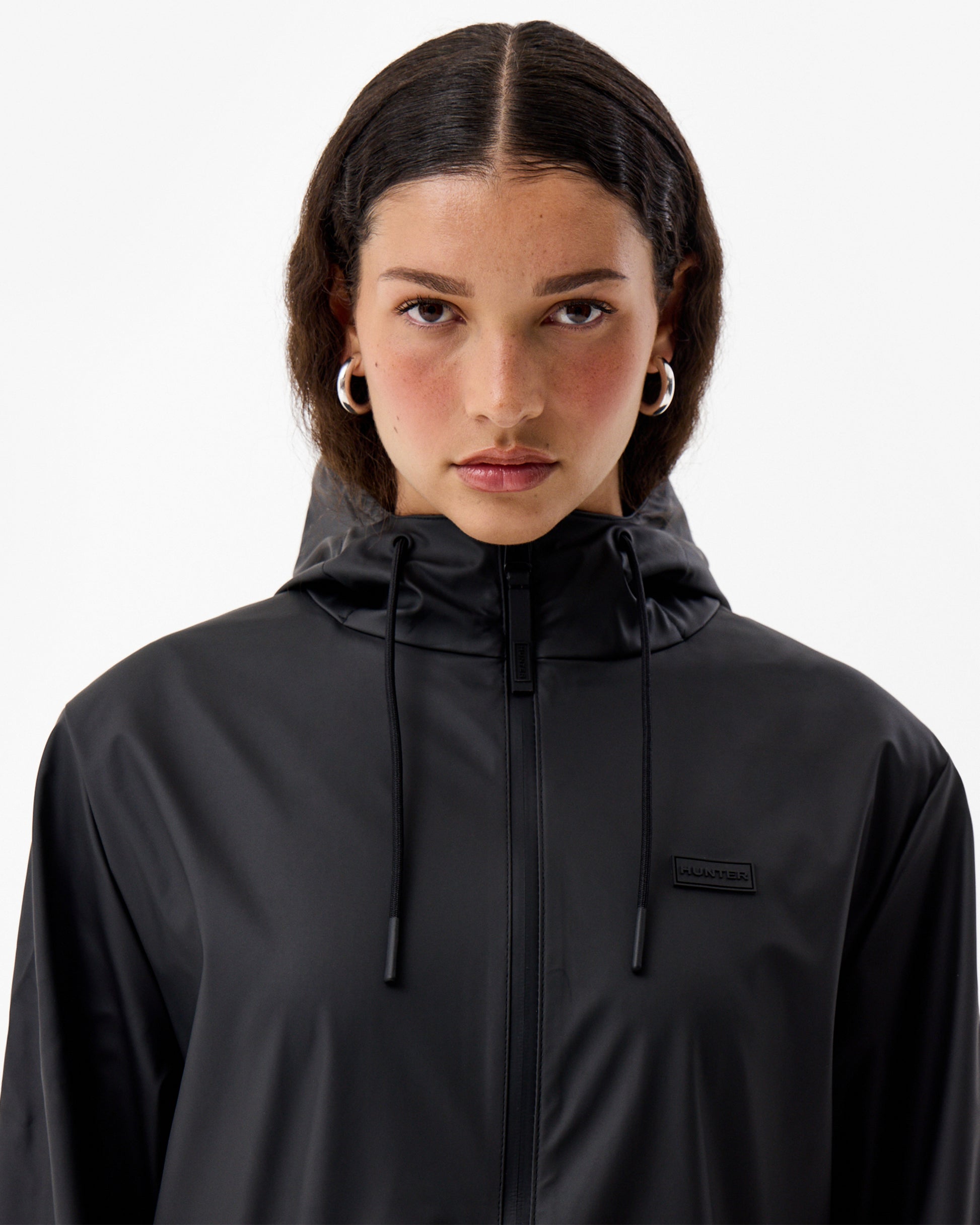 Andrea PU Raincoat Black