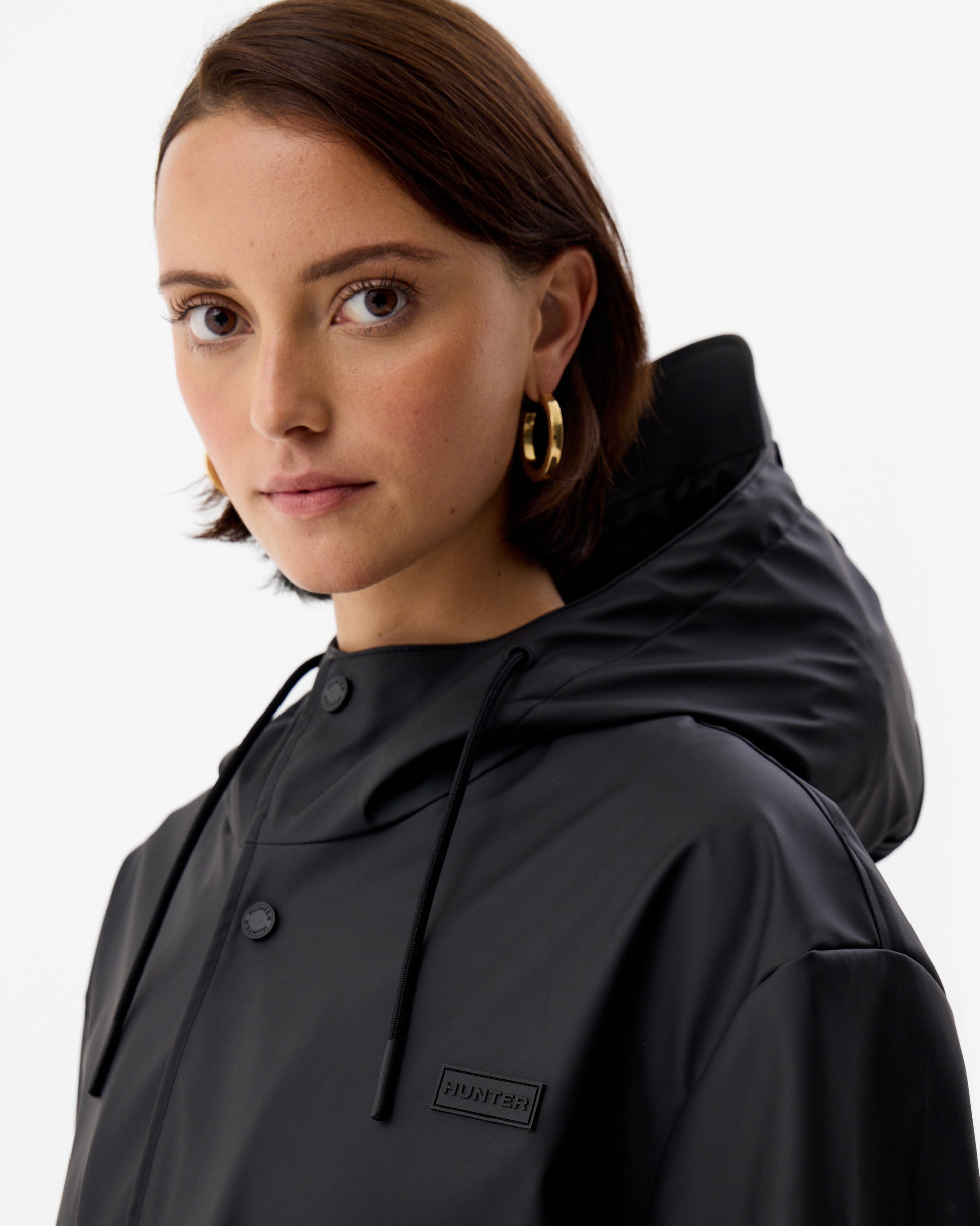 Andrea PU Raincoat Black