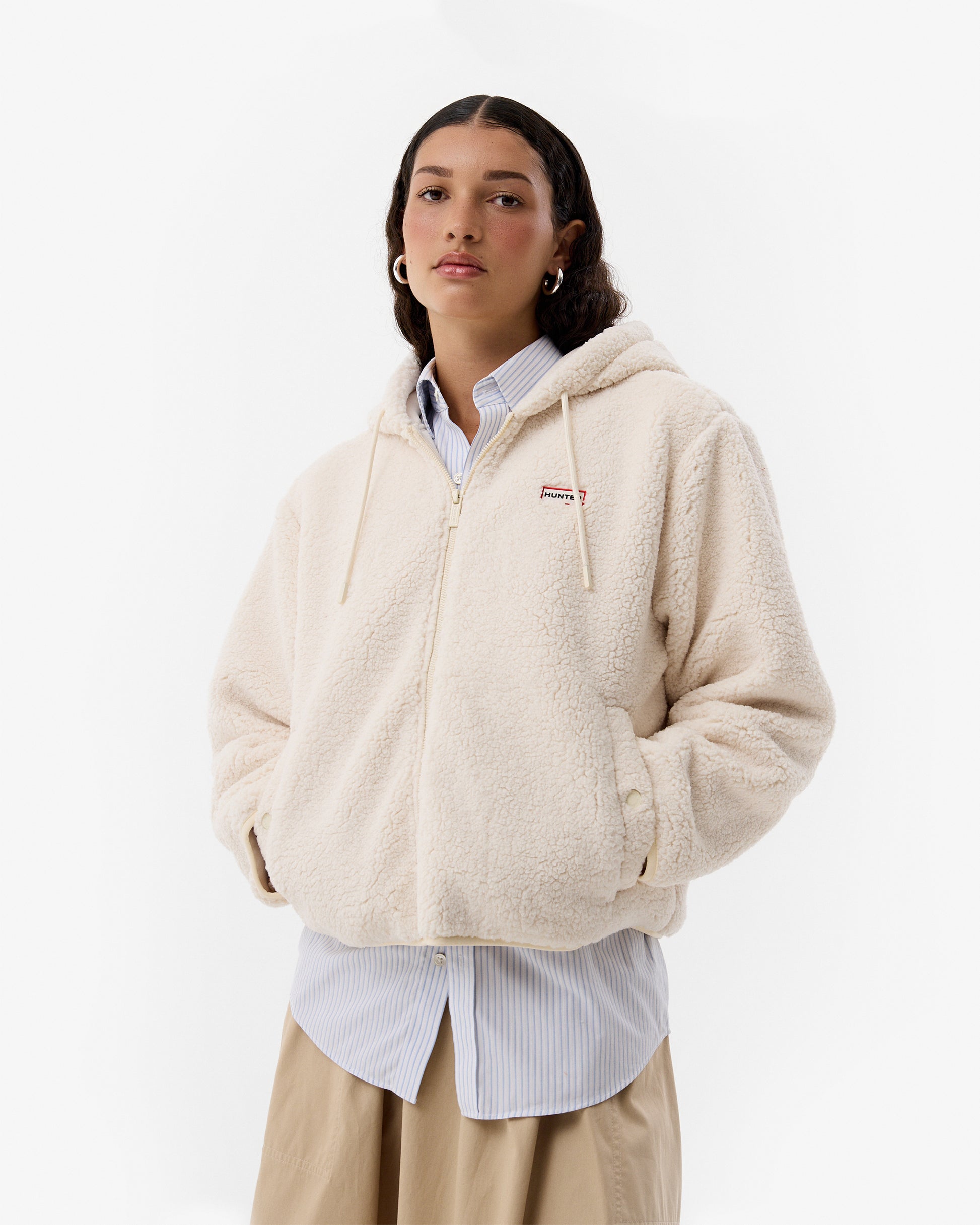 Bonelle Borg Fleece Jacket Antique White