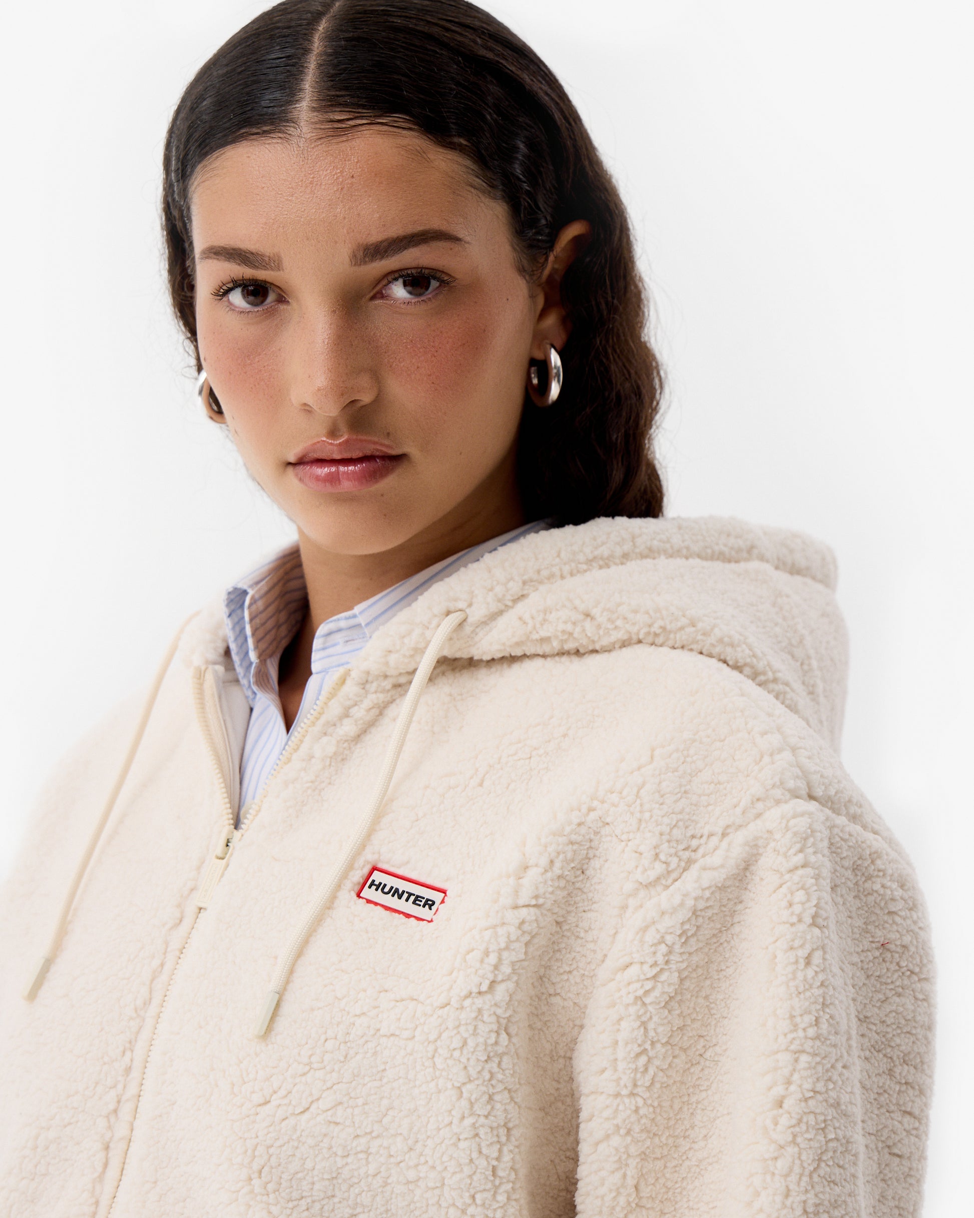 Bonelle Borg Fleece Jacket Antique White