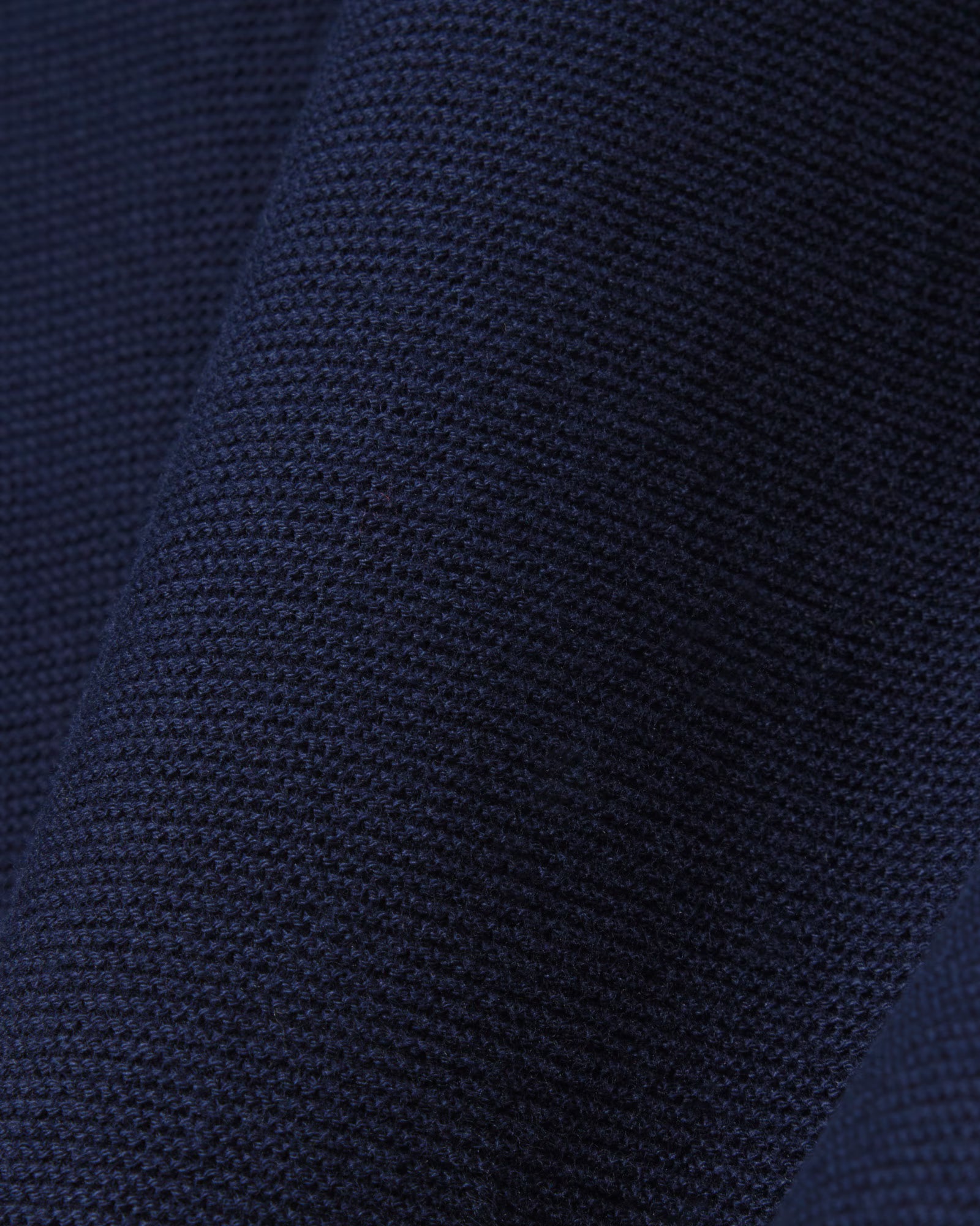Classic Knit Fitted Polo Shirt Navy Blue