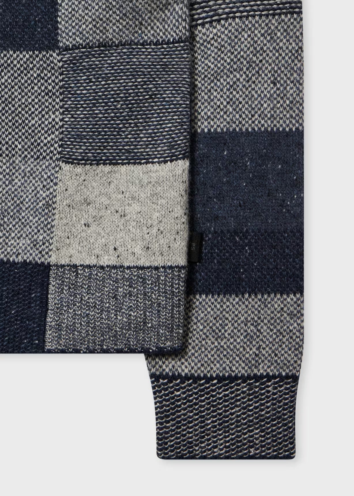 Tonal Patchwork Zip-Through Cardigan