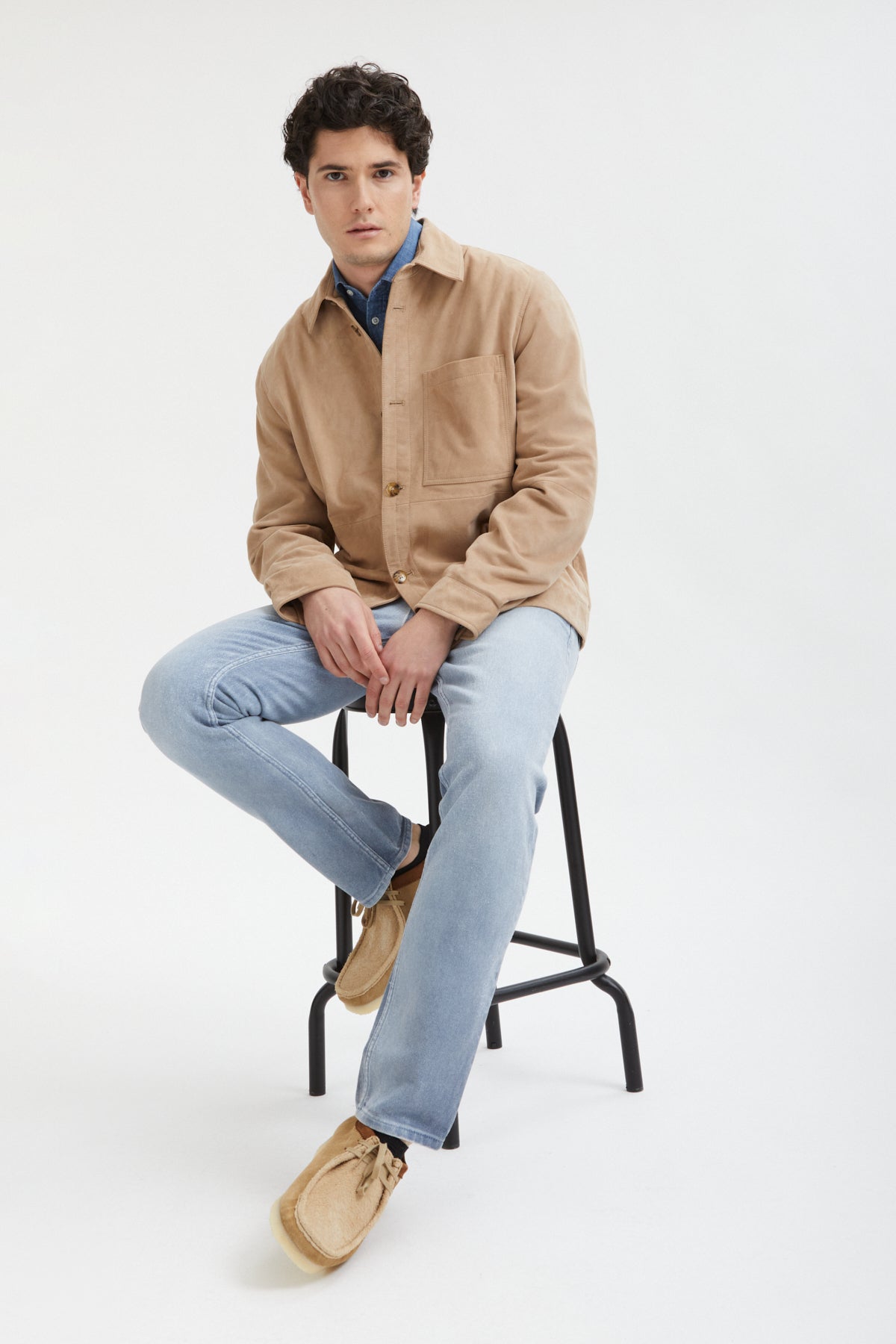 Suede Overshirt Sand Stone