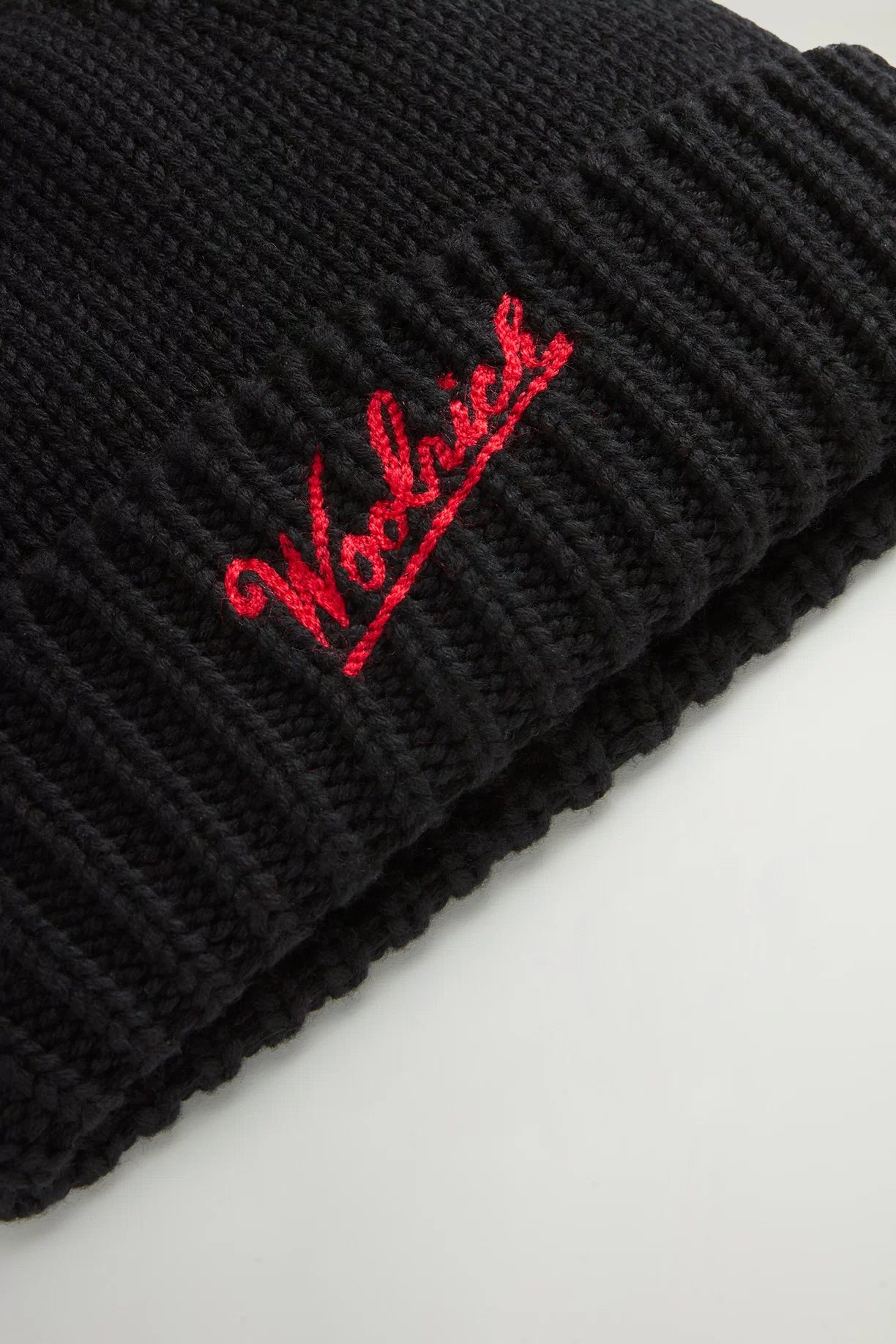 Merino Wool Logo Beanie Black