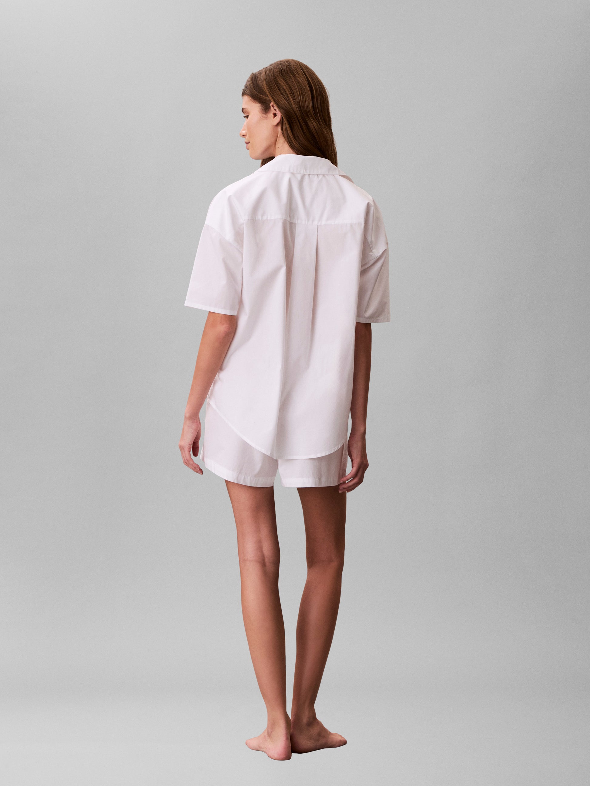 Cotton Poplin Pyjama Shorts Classic White