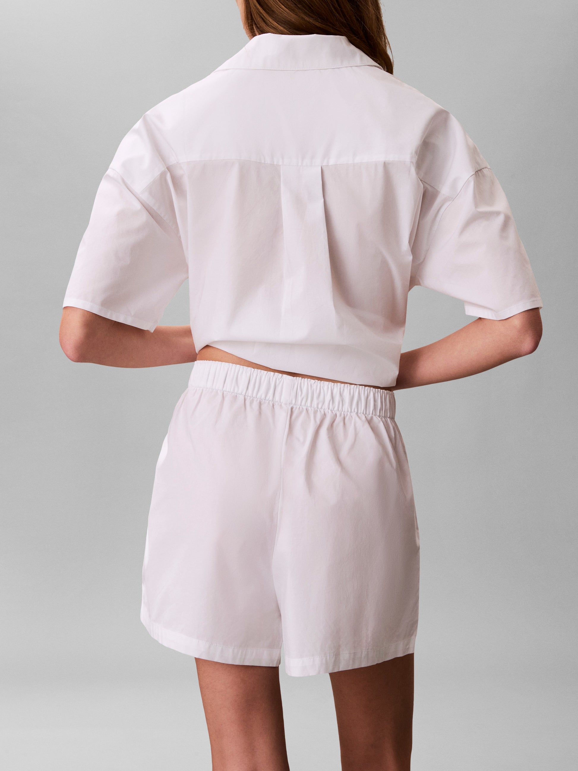 Cotton Poplin Pyjama Shorts Classic White