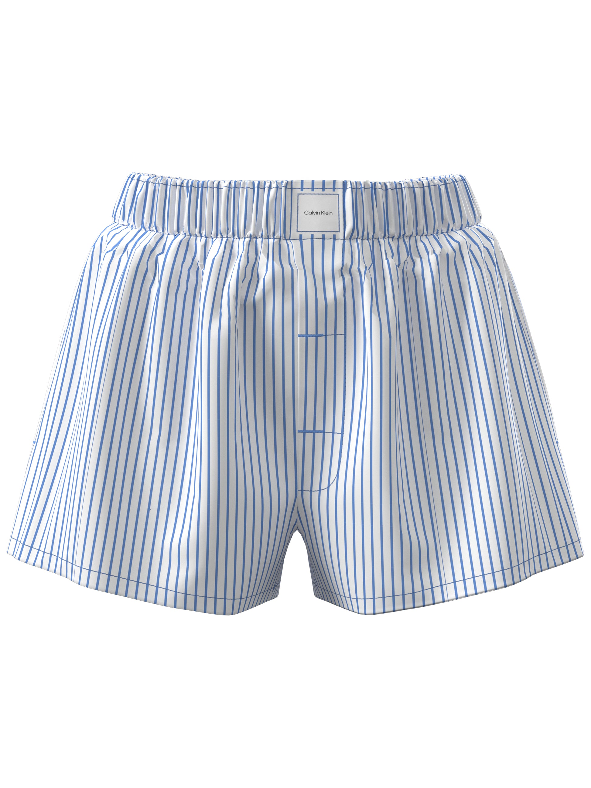Cotton Poplin Pyjama Shorts Classic Sera Stripe Blue