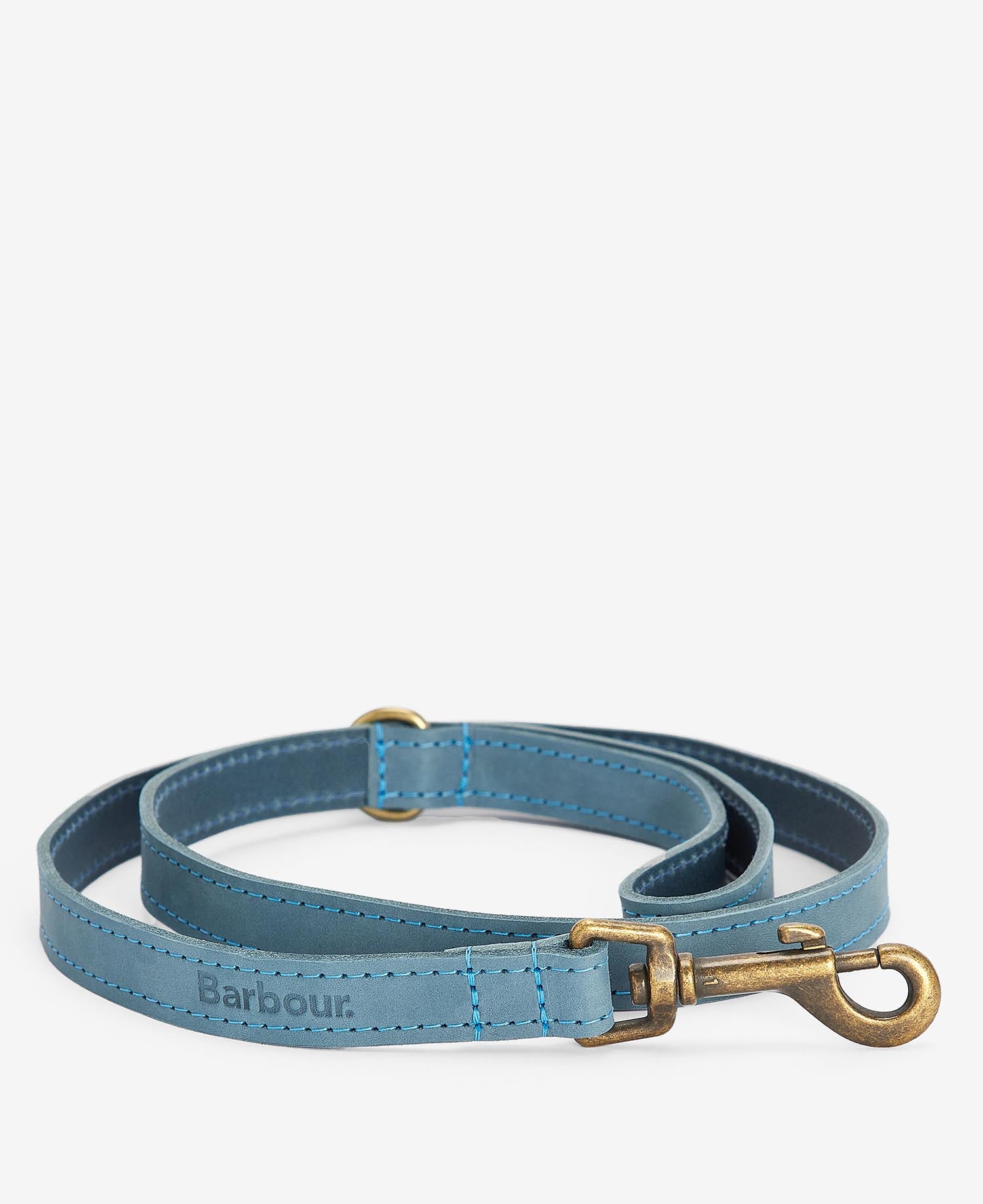 Leather Dog Lead Blue