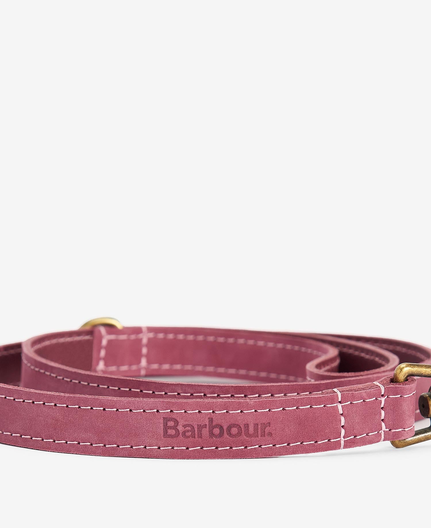 Leather Dog Lead Pink