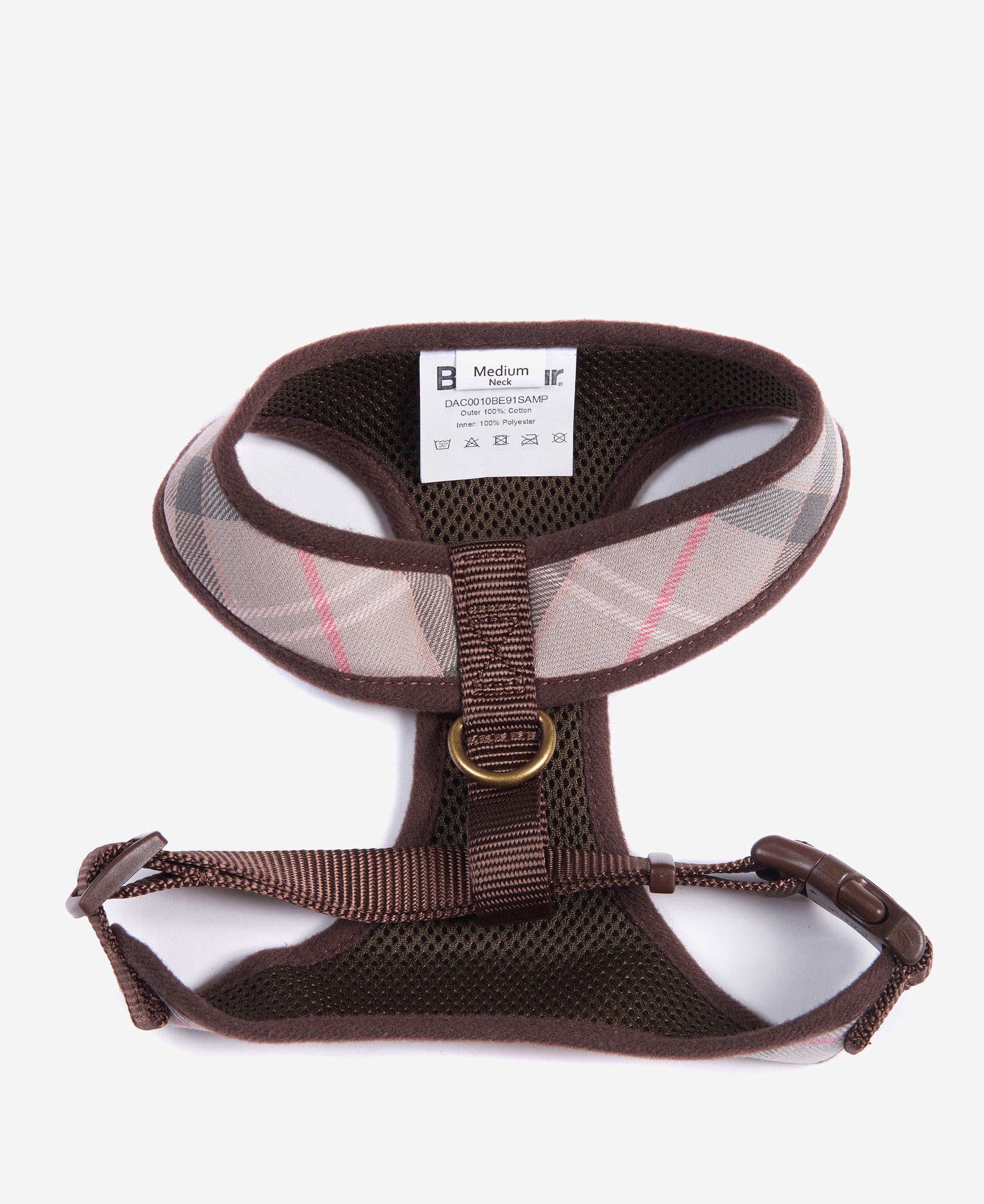 Dog Harness Taupe/Pink Tartan