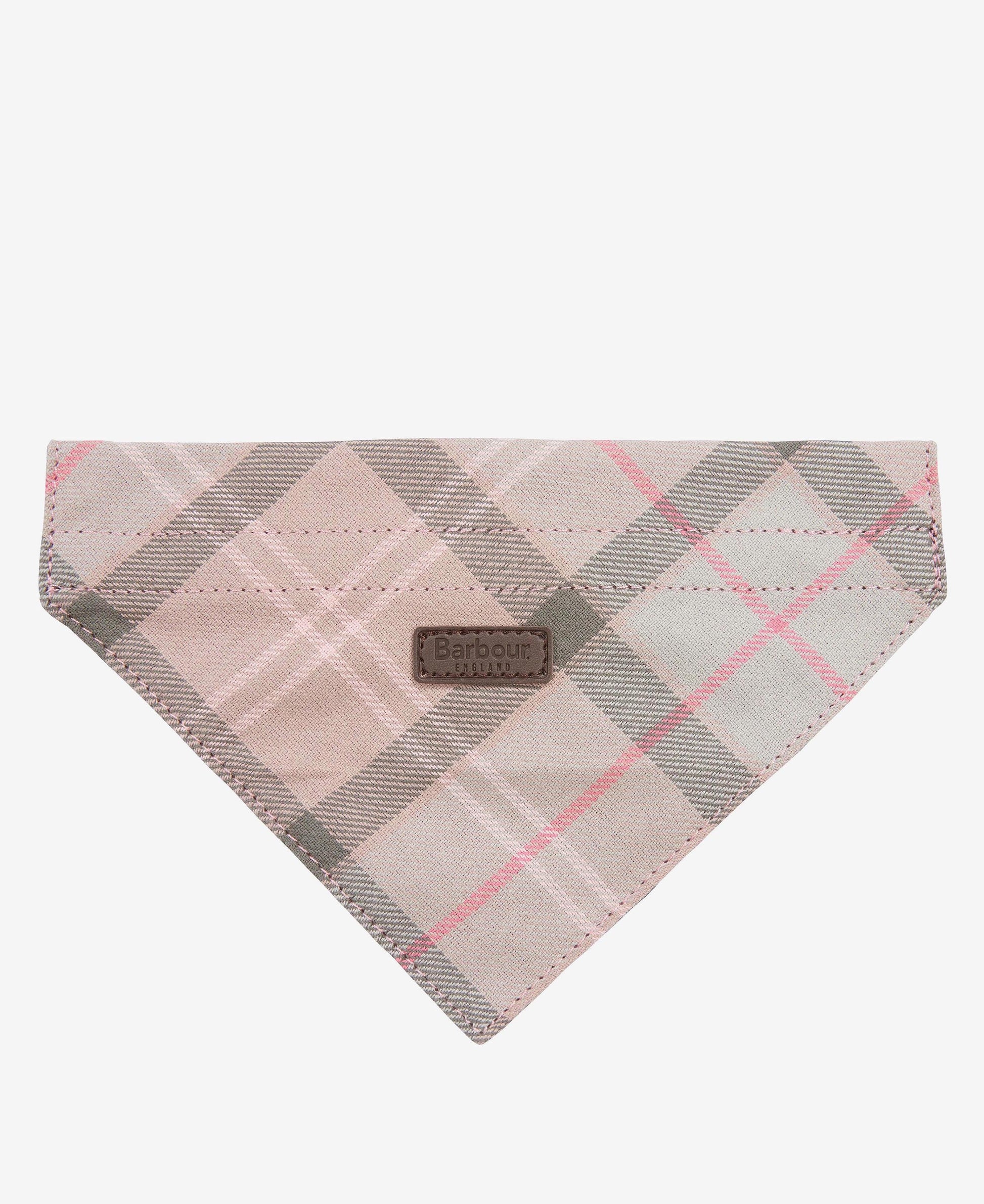 Dog Bandana Taupe/Pink Tartan