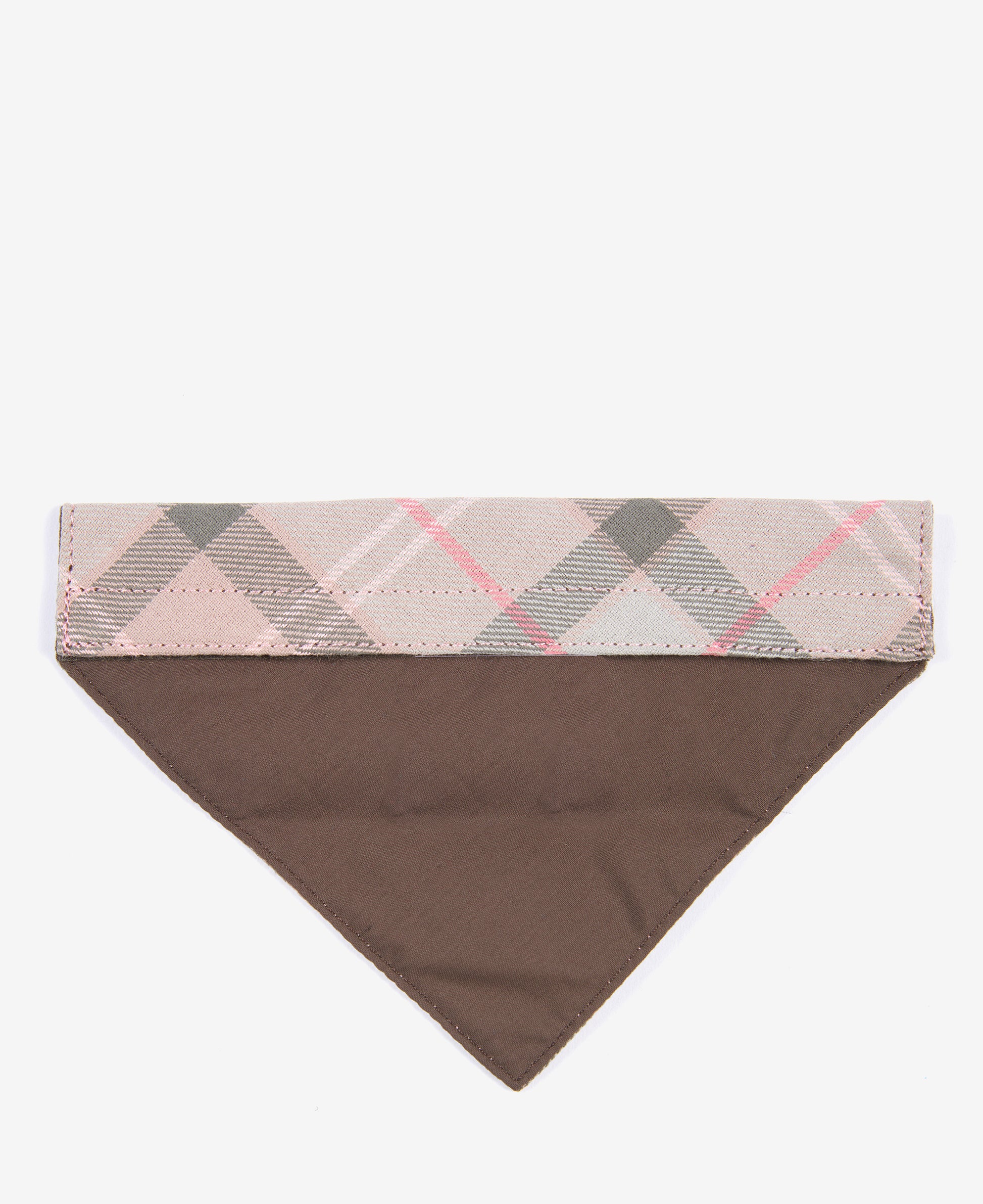 Dog Bandana Taupe/Pink Tartan