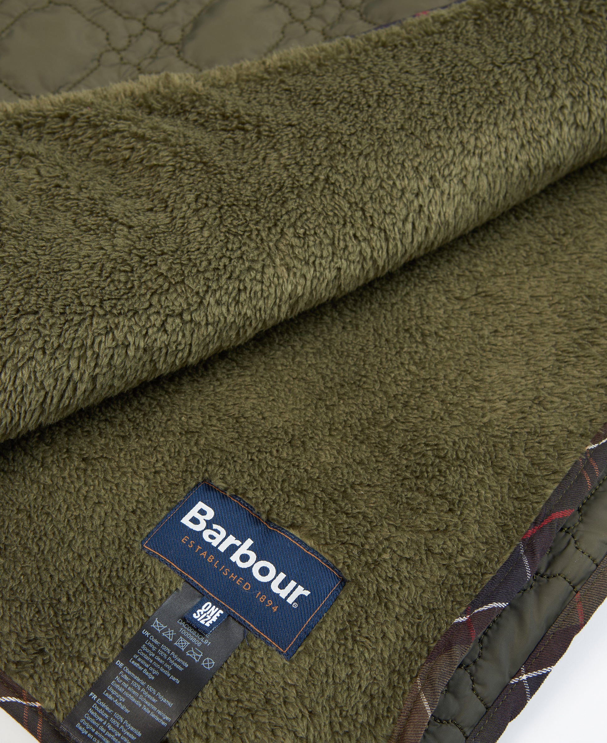 Dog Bone Quilted Blanket Dark Olive