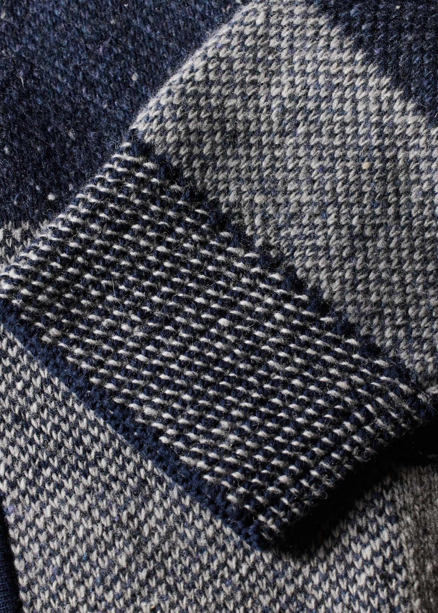 Tonal Patchwork Zip-Through Cardigan