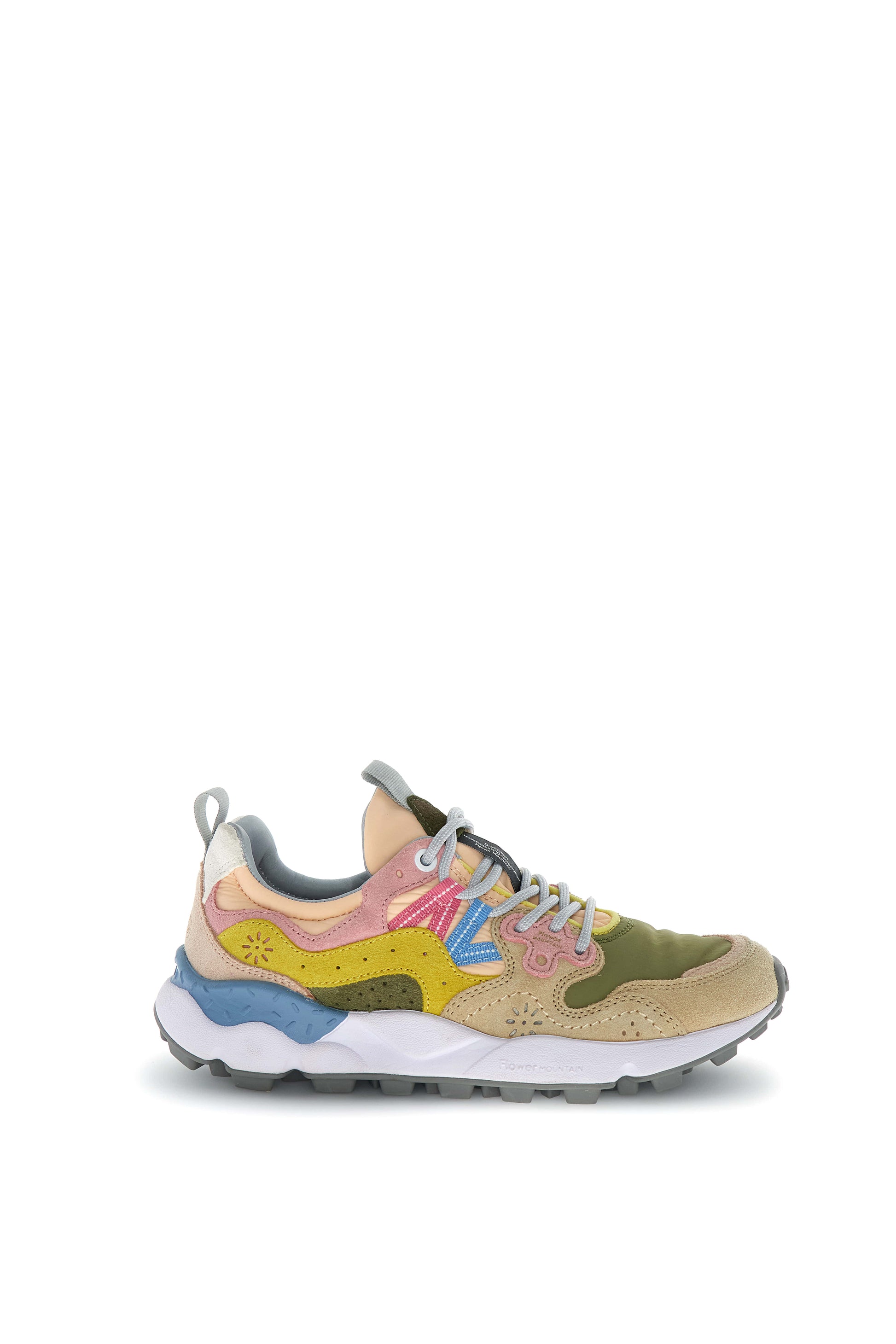Yamano 3 Leather / Material Beige/Militare/Pink