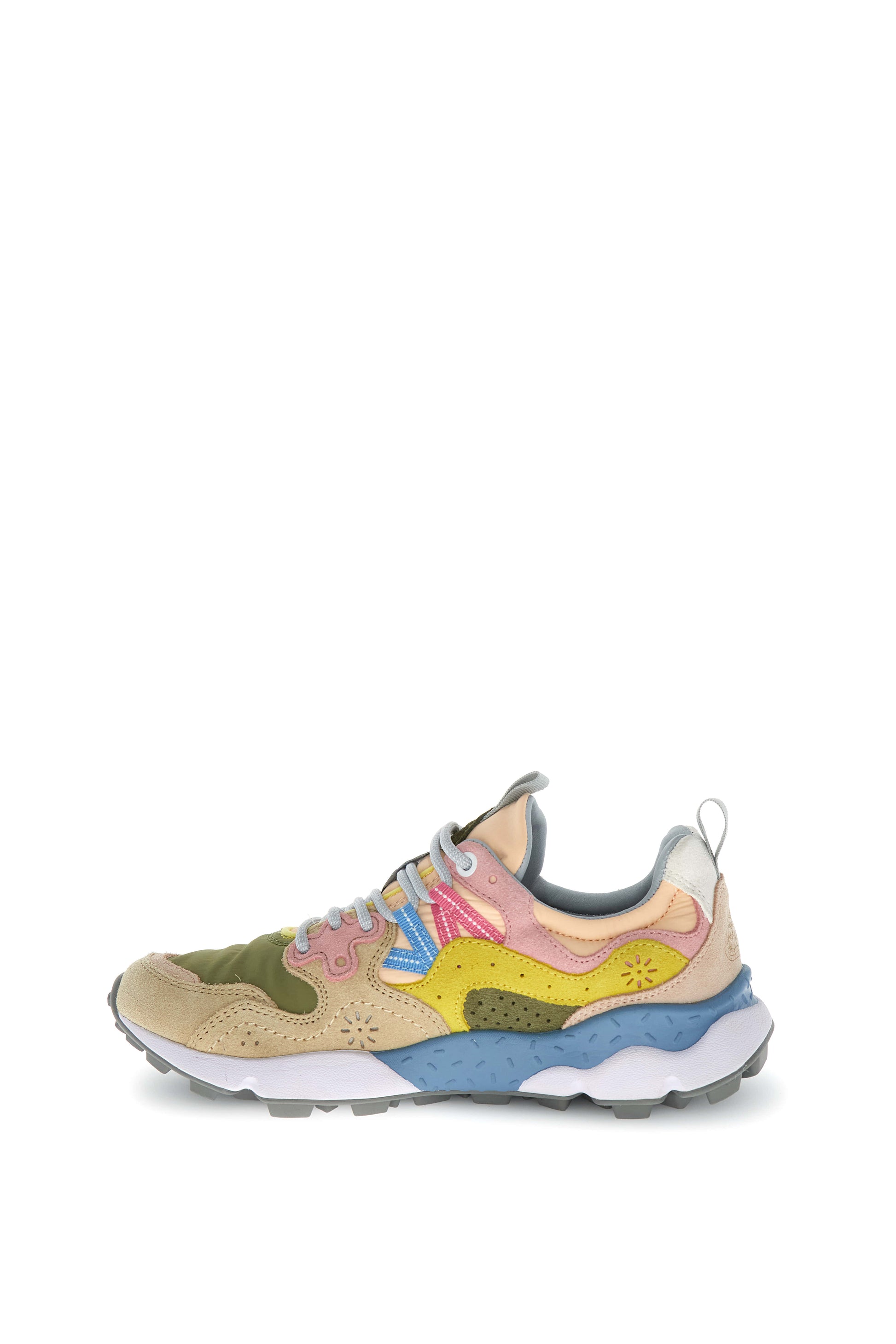 Yamano 3 Leather / Material Beige/Militare/Pink